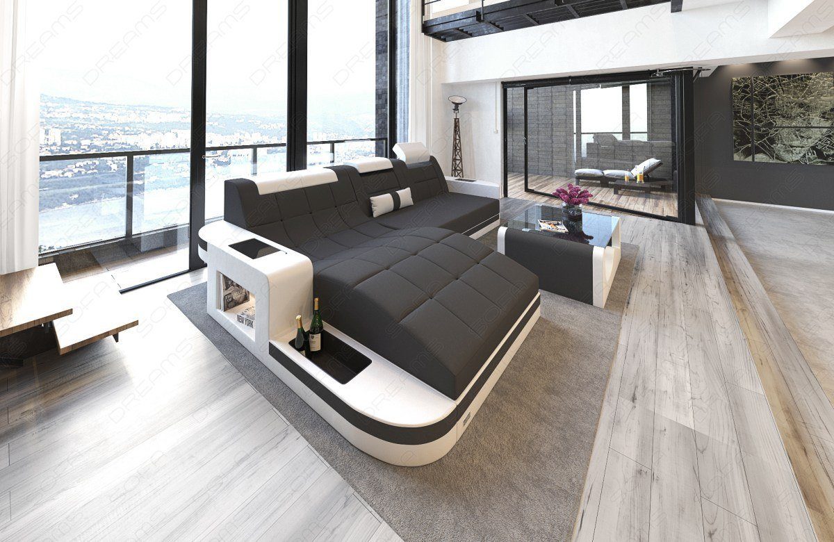 Sofa Dreams Ecksofa Polstercouch Stoffsofa Wave L Form M Mikrofaser Couch Stoff Sofa