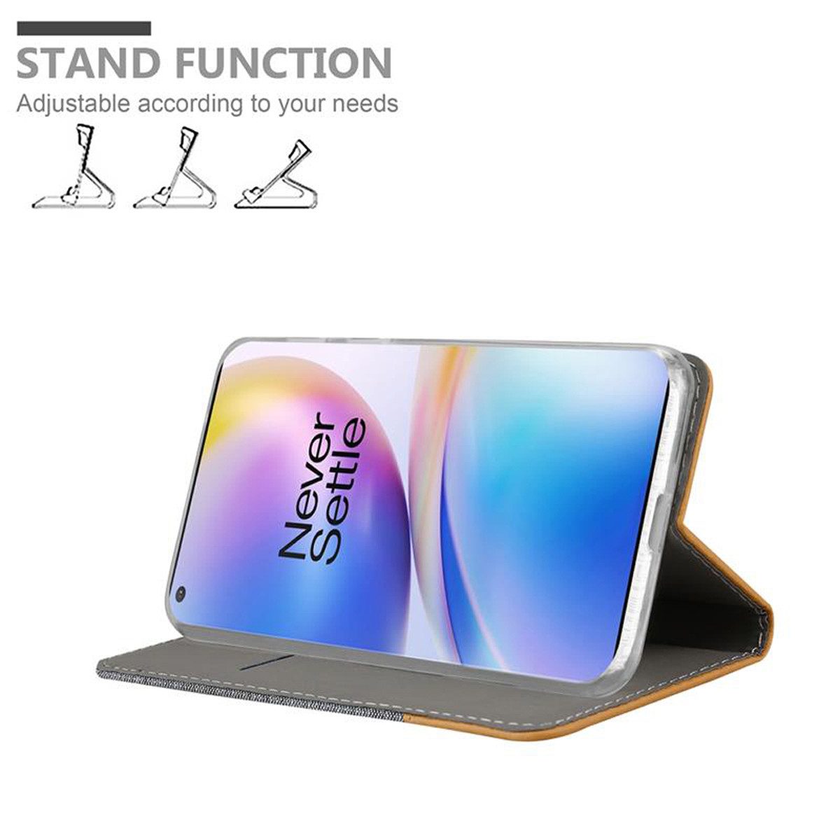 Cadorabo Handyhülle für OnePlus 8 PRO Hülle OnePlus 8 PRO, Klappbare Handy Schutzhülle - Hülle - mit Standfunktion und Kartenfach