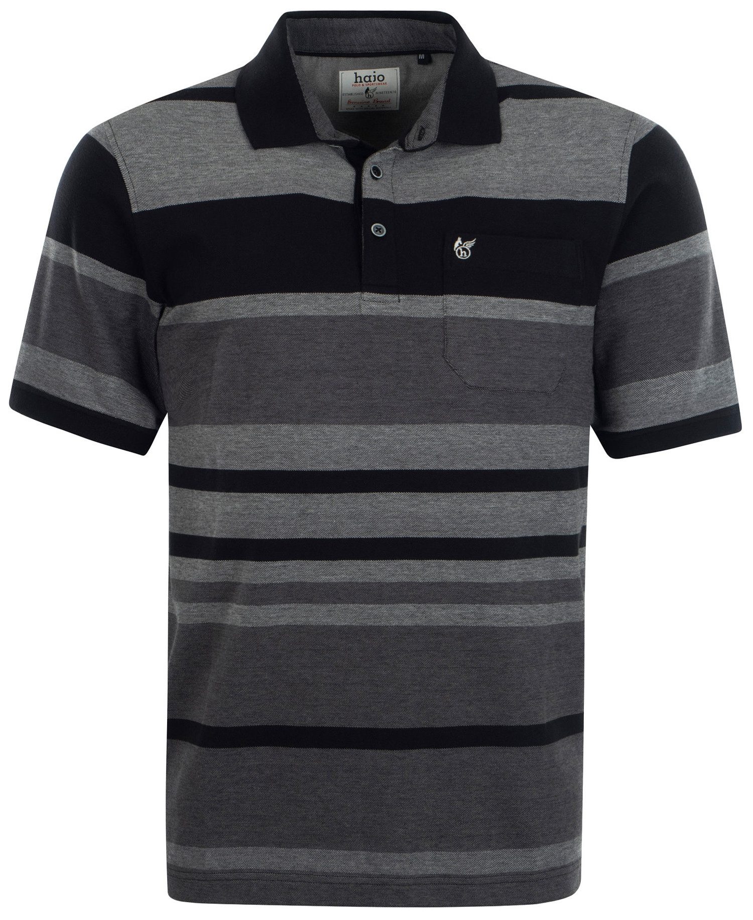 Hajo Poloshirt Herren Polo Shirt gestreift (1-tlg) Baumwollmischung