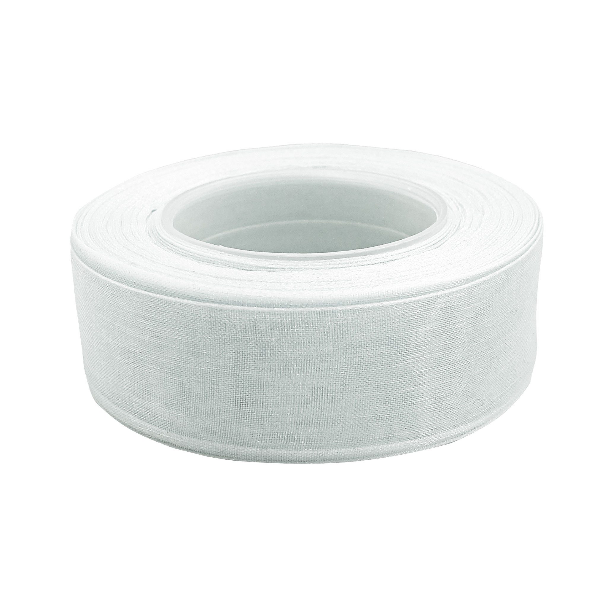 maDDma Organzaband 27m Chiffonband 25mm Polyester Schleifenband Dekoration Geschenkband, weiß