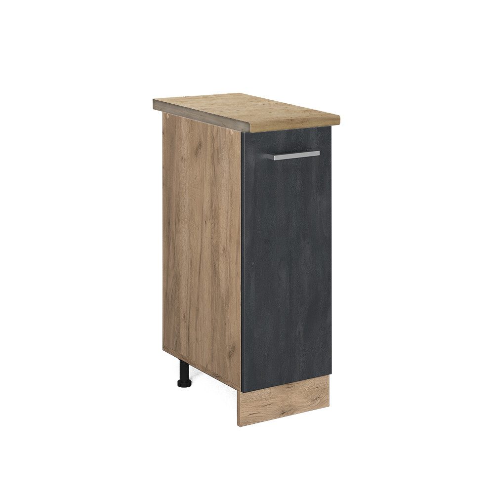 Vicco Apothekerschrank R-Line, Schwarz Beton/Goldkraft Eiche, günstig online kaufen