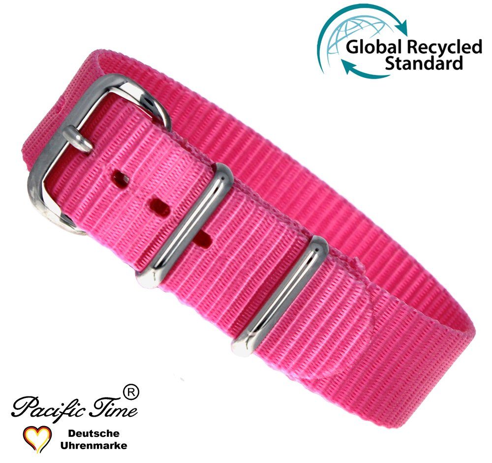 Time 16mm, Uhrenarmband Versand nachhaltig rosa Gratis Pacific Wechselarmband Textil
