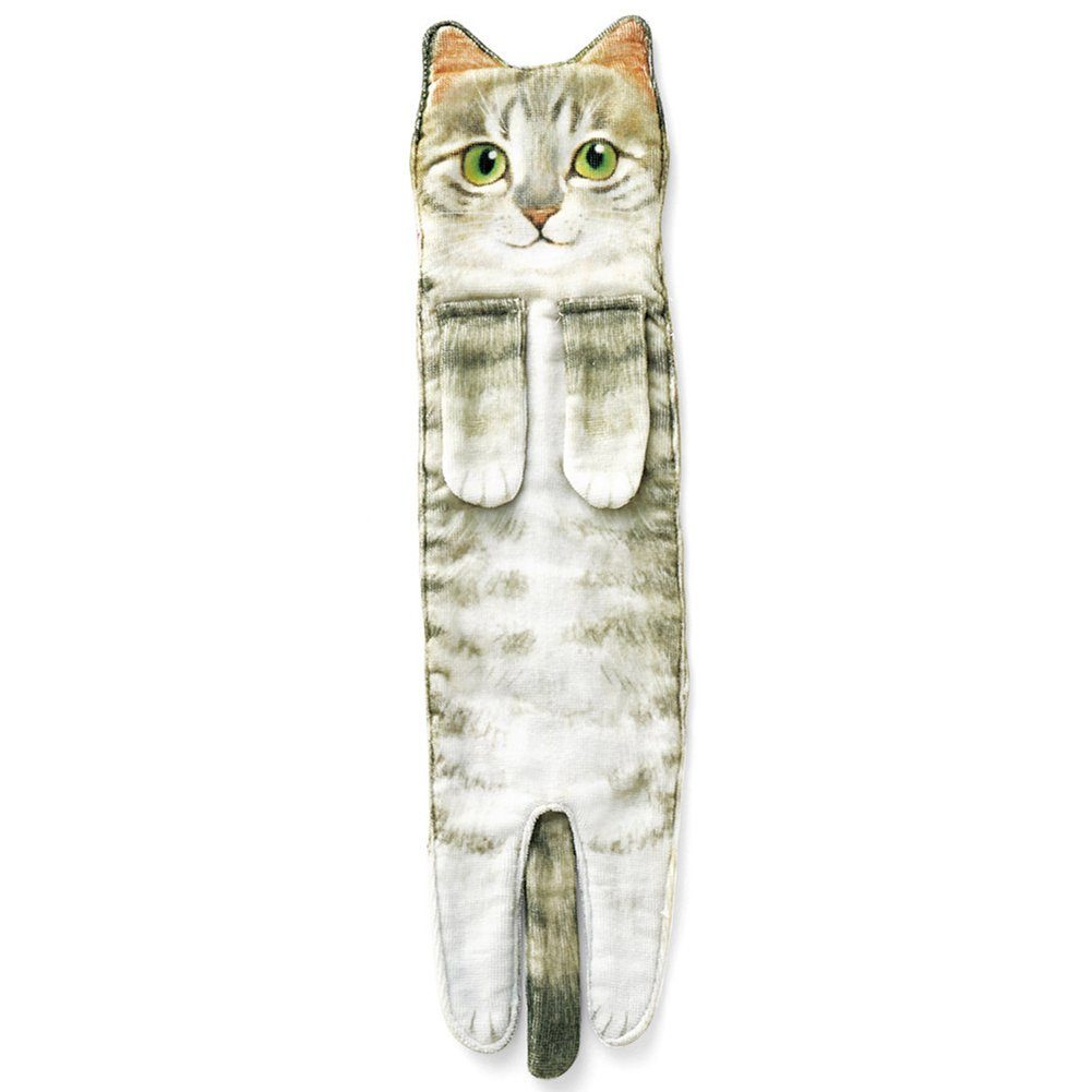 Blusmart Handtuch Set Niedliches Katzenhandtuch, Zum grey cat Mehrzweck-Mikrofaser-Gesichtshandtuch