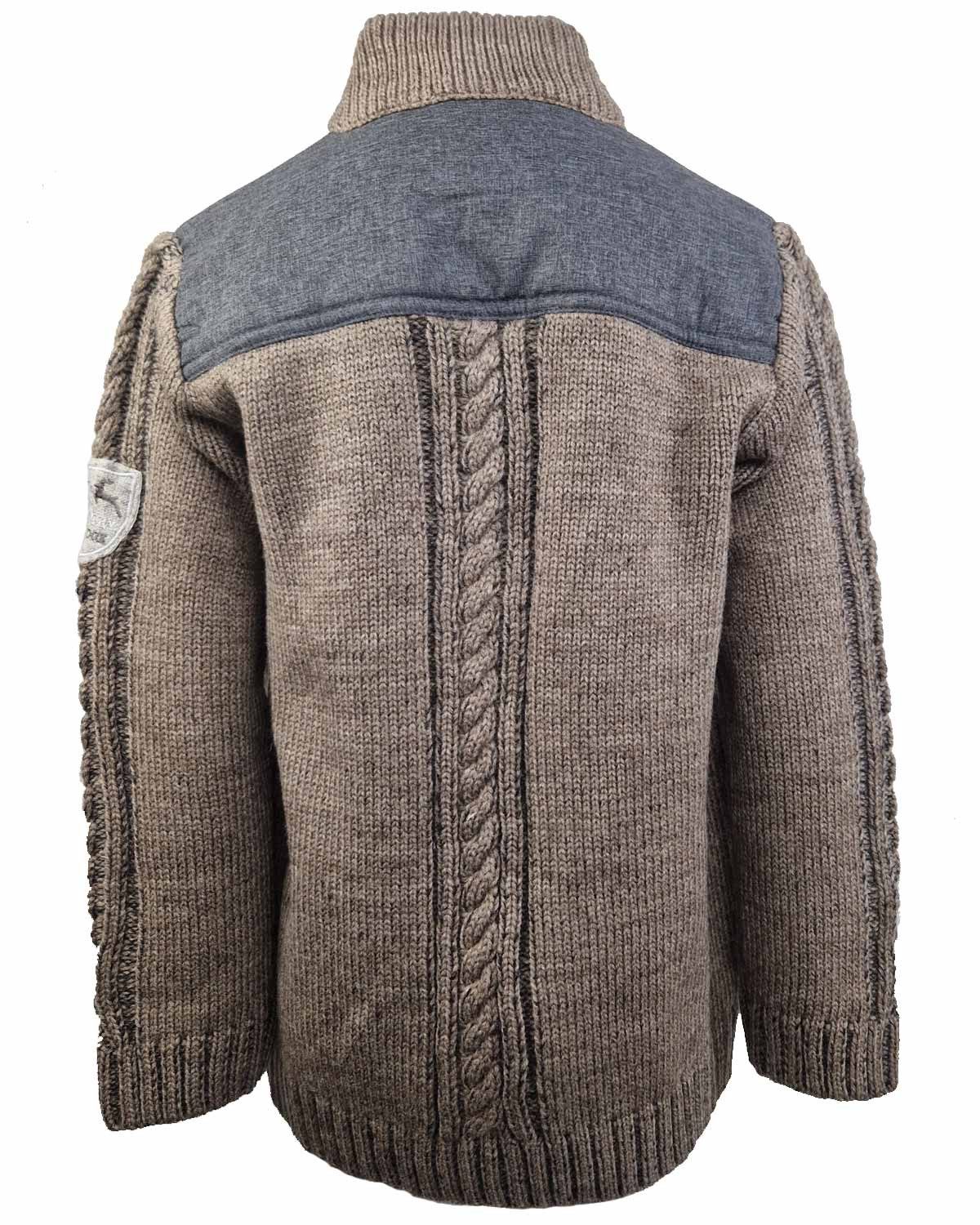 Maddox Trachtenjacke Jungen Strickjacke 'Altwil' mit Zopfmuster, Braun