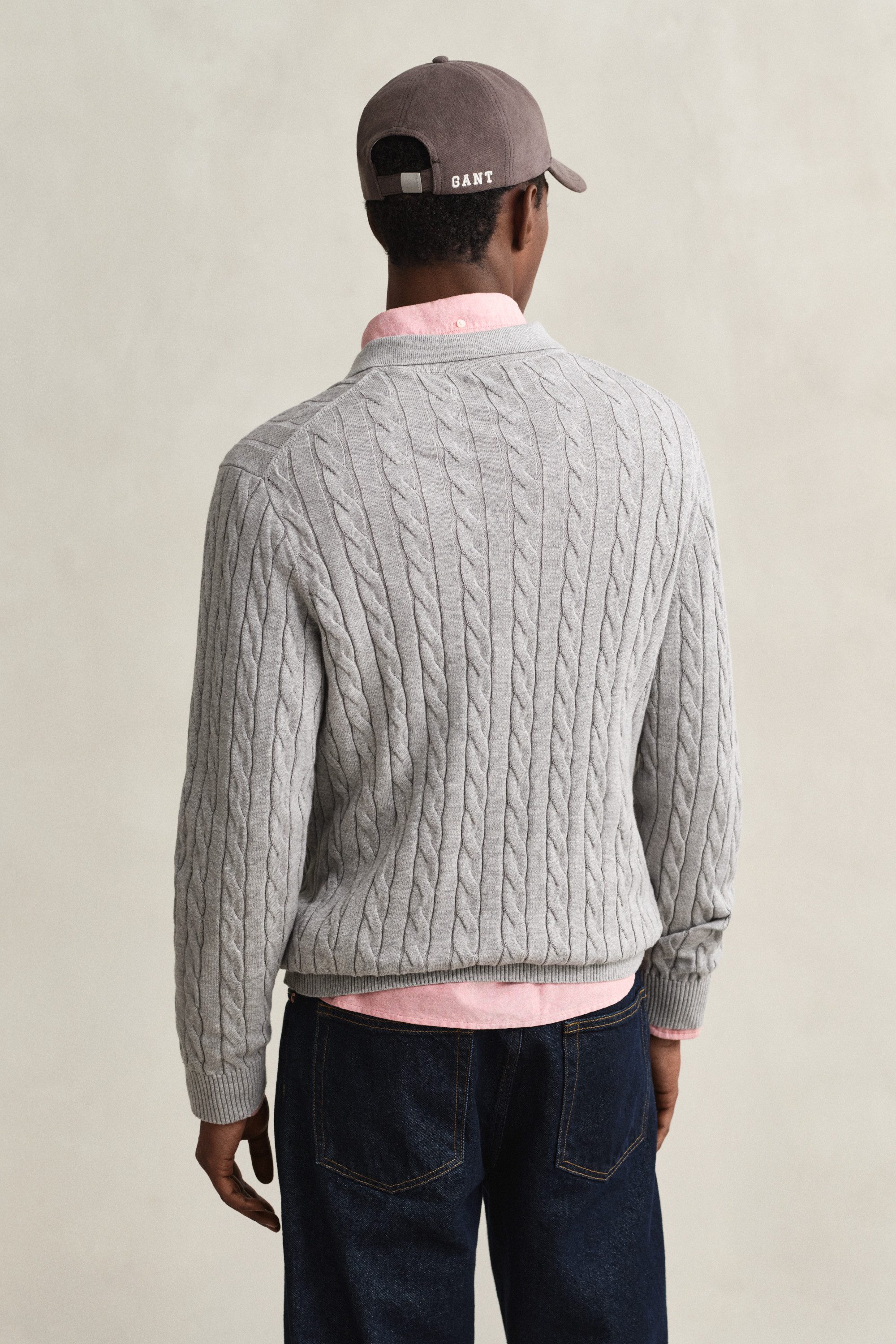 Gant Polokragenpullover COTTON CABLE POLO Regular fit mit Polokragen