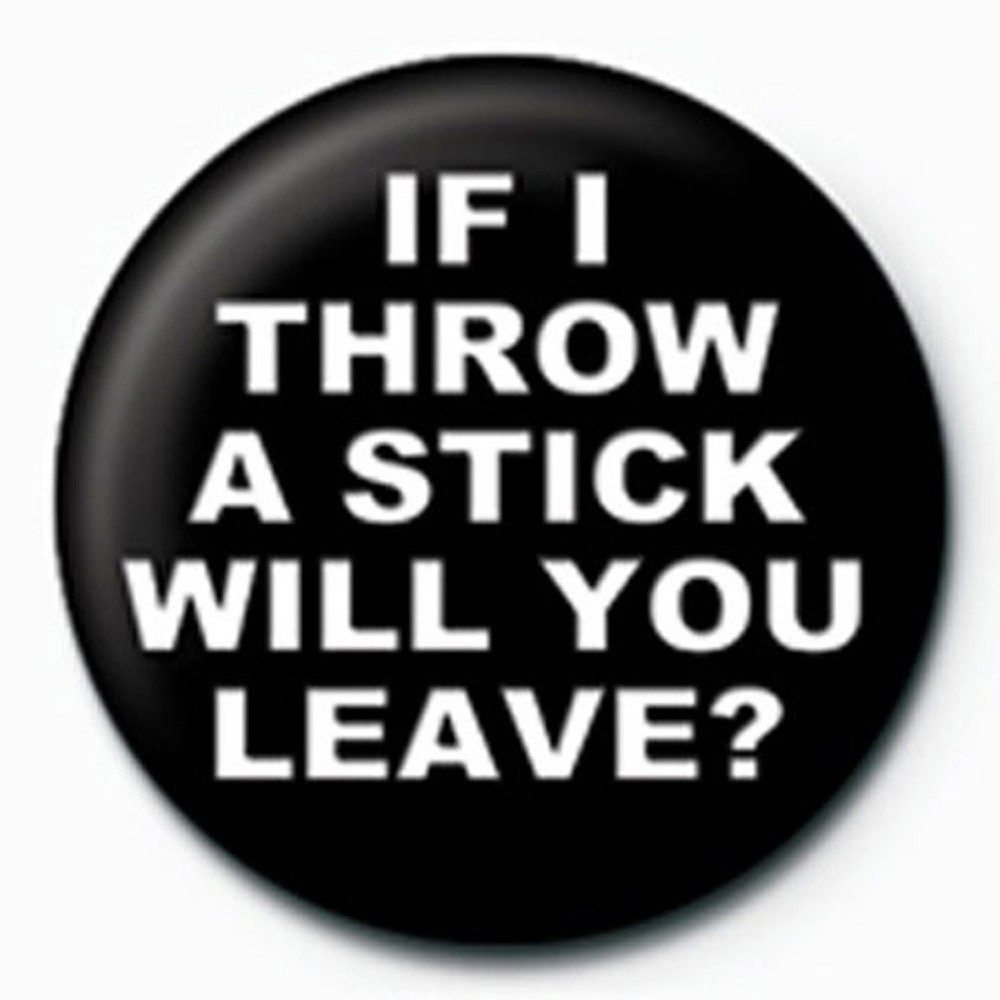 Button Fun - Button Badge - Throw A Stick