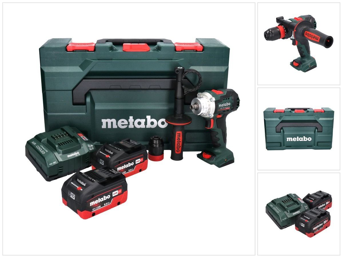 metabo Akku-Schrauber BS 18 LTX BL Q I Akku Bohrschrauber 18 V 130 Nm Brushless + 2x Akku 8
