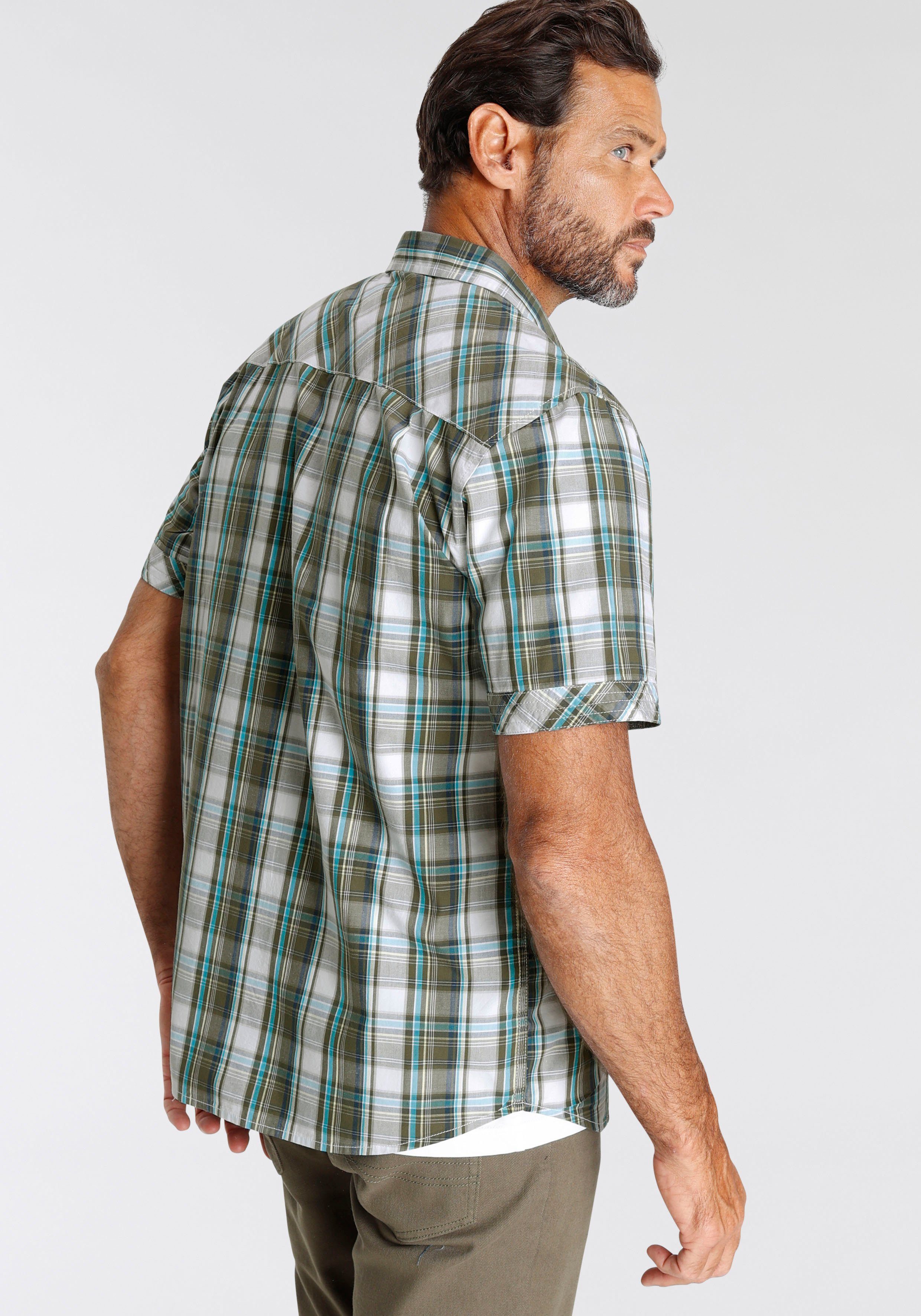 Man's World Kurzarmhemd mit kleinem Brustprint