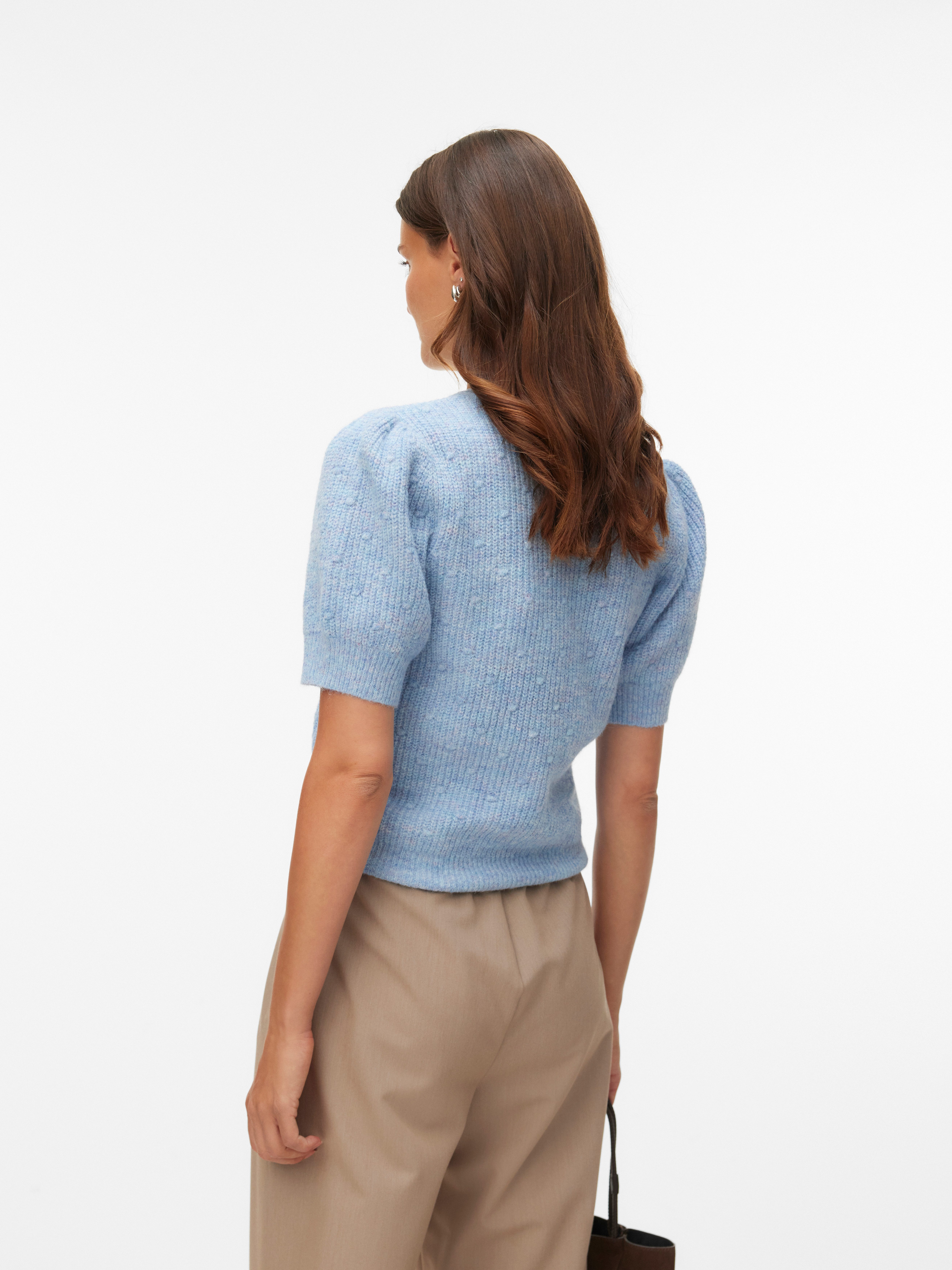 Vero Moda Strickpullover VMGENIUS 2/4 O-NECK SHORT PULLOVER BOO mit zarten günstig online kaufen