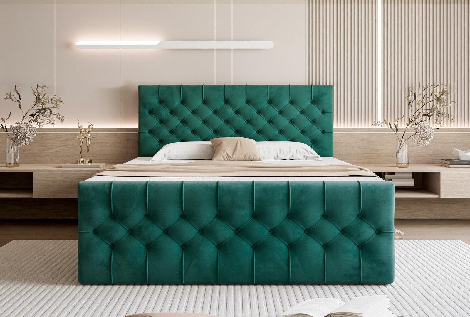 Compleo Boxspringbett MIAMI, H3 Matratze Bonellfederung, günstig online kaufen