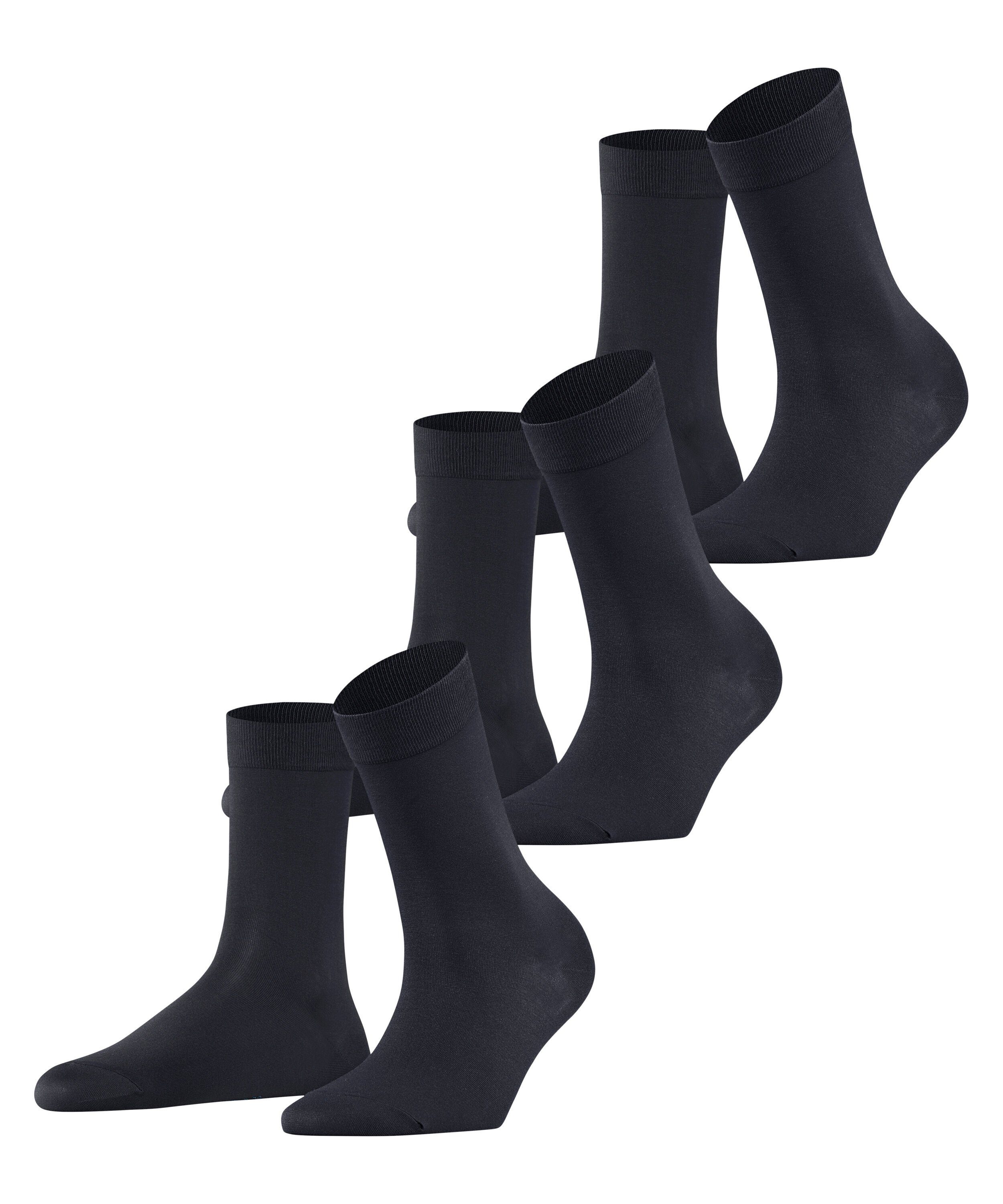 FALKE Socken Cotton Touch 3-Pack (3-Paar) dark navy (6370)