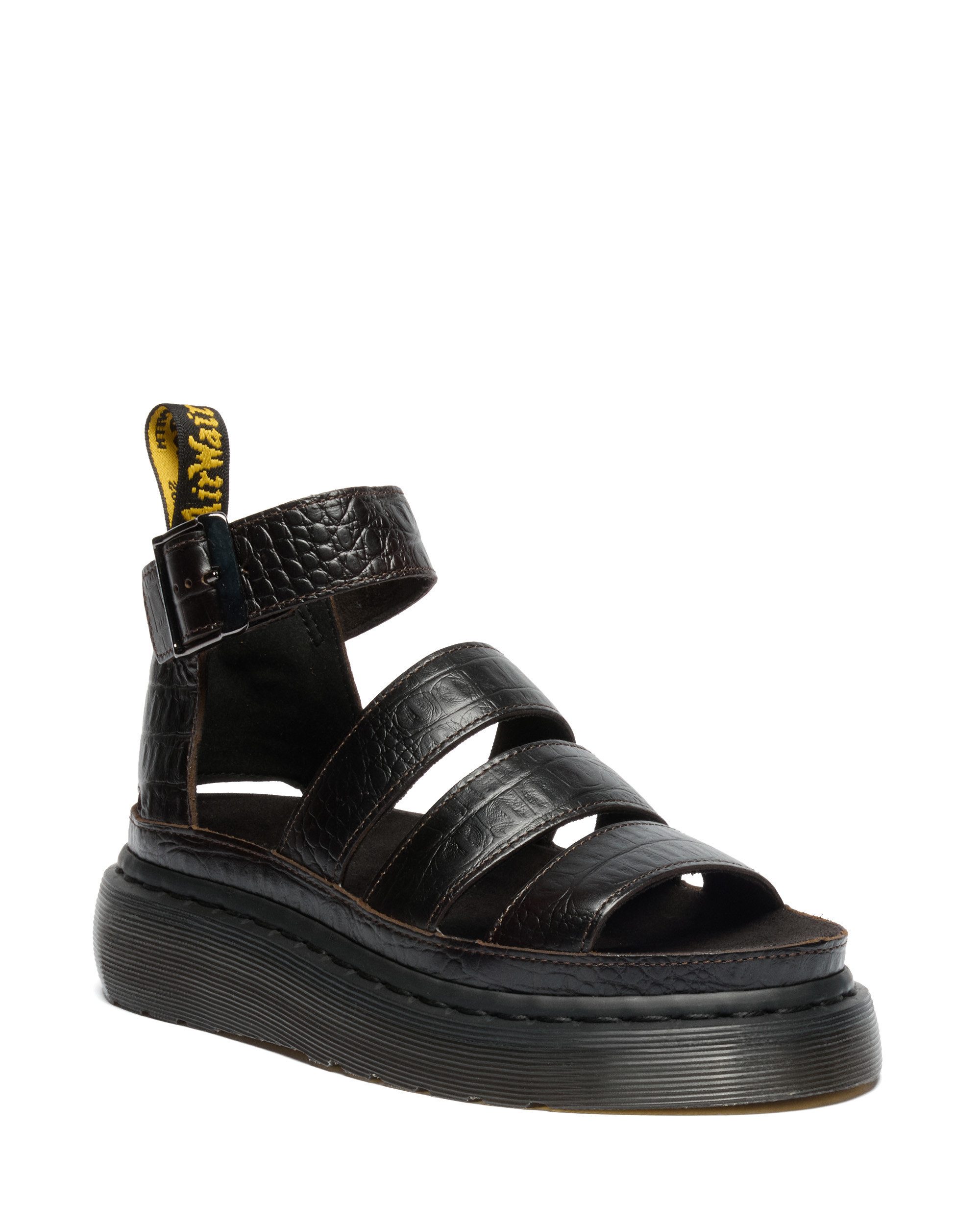 DR. MARTENS Clarissa Quad analine croc emboss Sandale