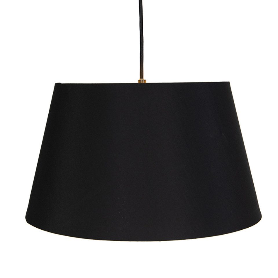 Qazqa Pendelleuchte Lofty, ohne Leuchtmittel, Warmweiß, QAZQA Hängeleuchte, e27, Schwarz, Textil, Modern