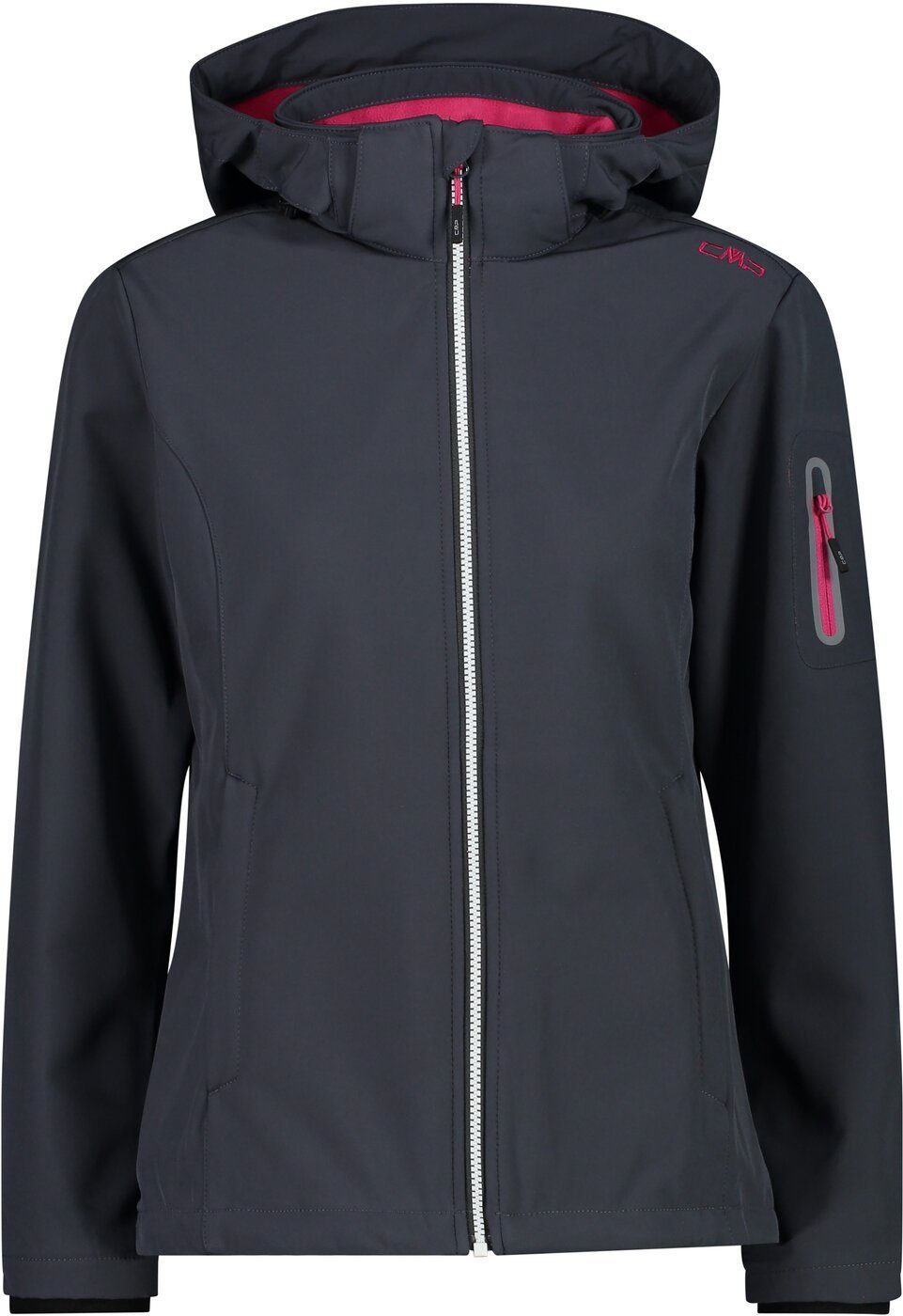 Funktionsjacke JACKET CMP HOOD ZIP TITANIO-FUCSIA WOMAN