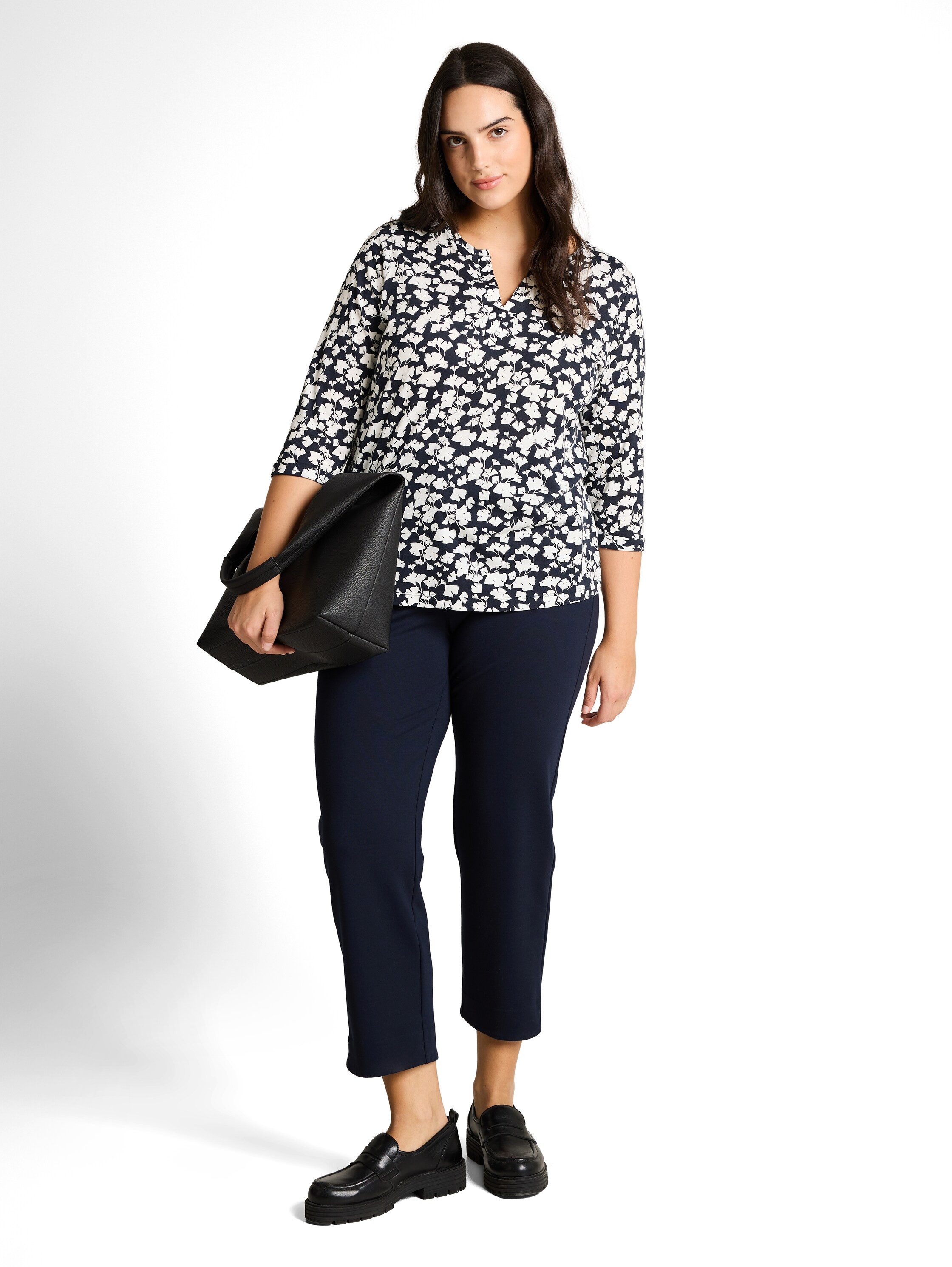 TOM TAILOR PLUS 3/4-Arm-Shirt mit All-Over Print