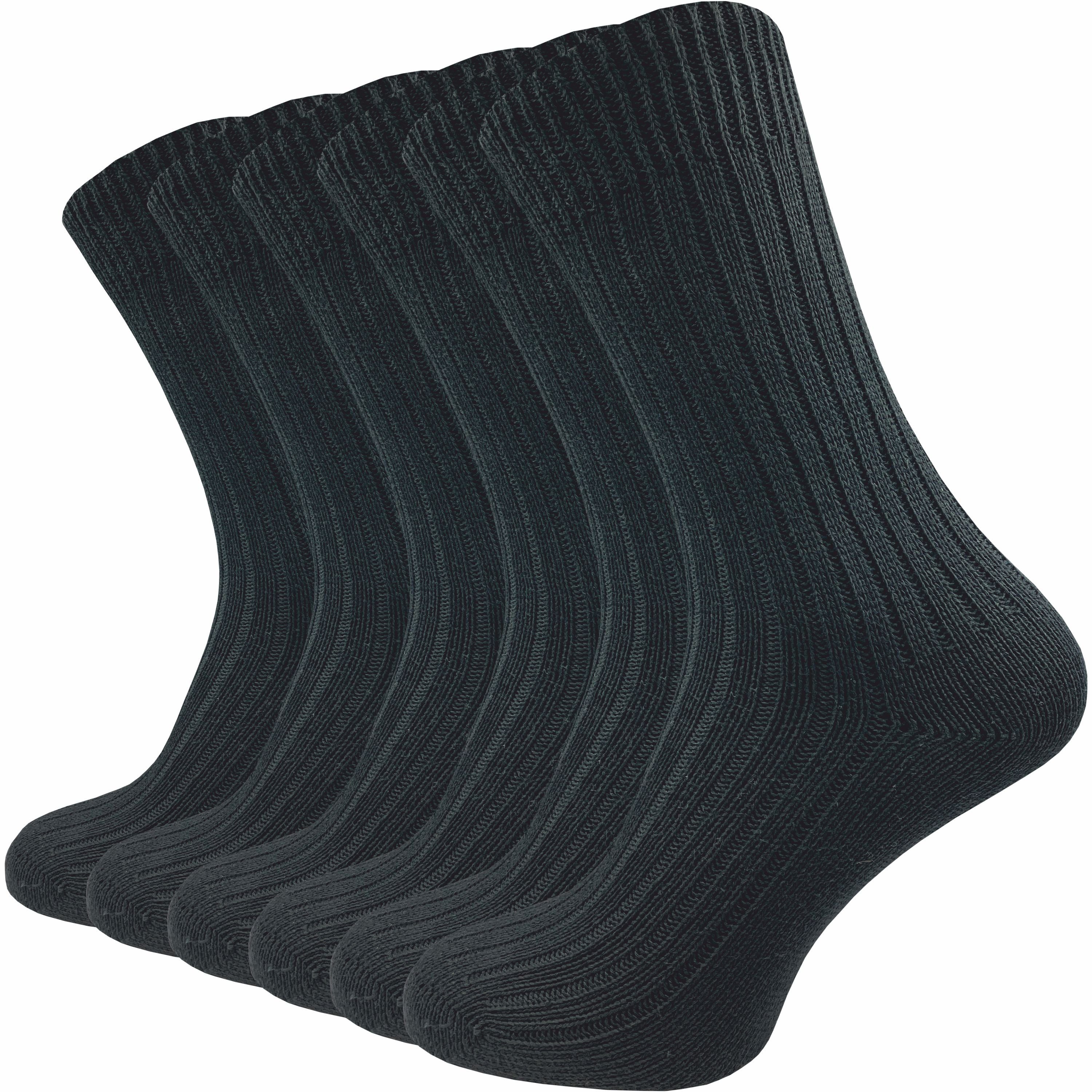 GAWILO Komfortsocken "Natur" aus 100% reiner, naturbelassener Baumwolle für Damen & Herren (6 Paar) Etwas gröber gestrickt für extra Tragekomfort & angenehmes Hautgefühl schwarz