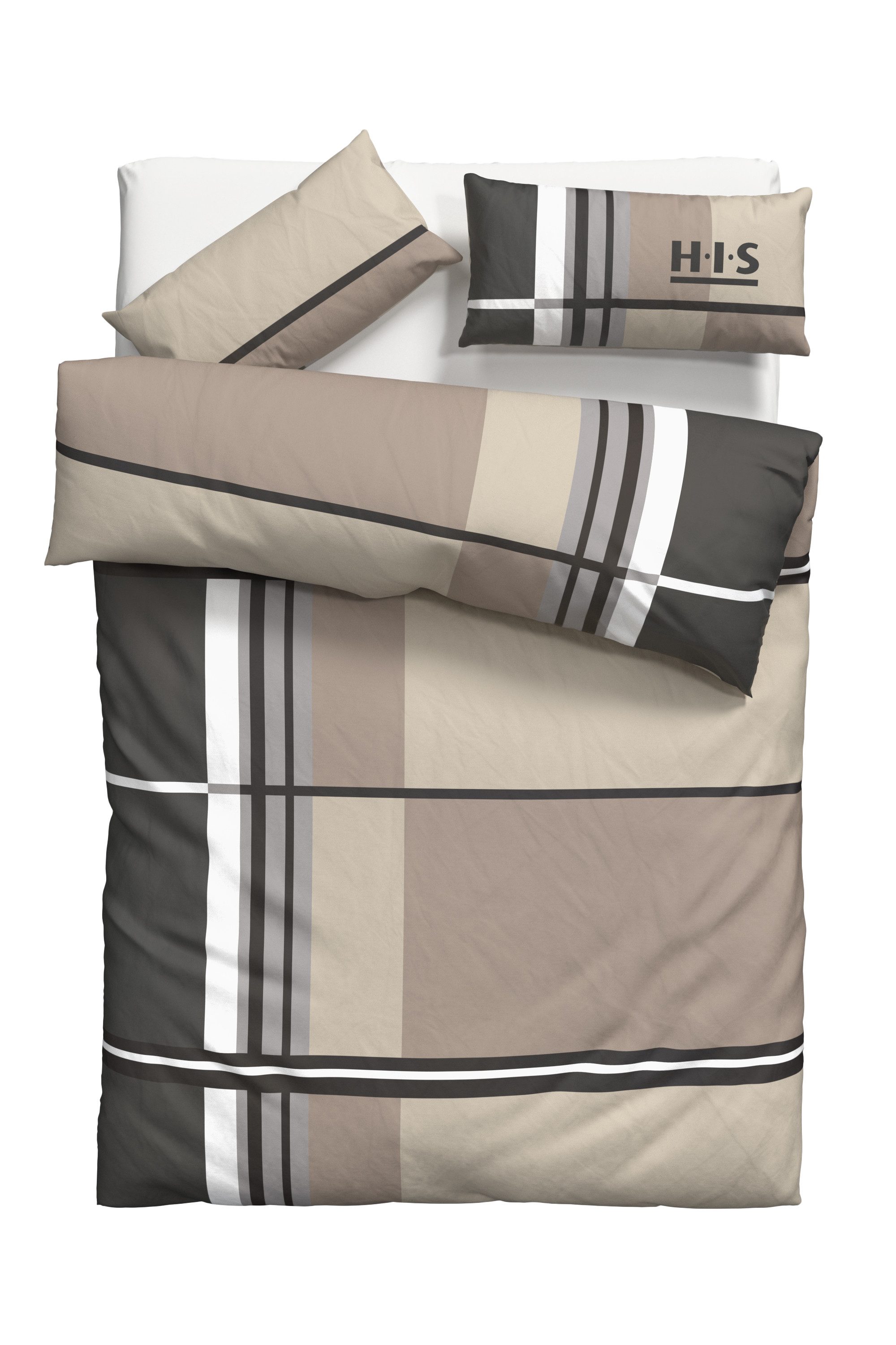 H.I.S Bettwäsche Cassia, Linon, 2 teilig, in sportlichem Karo Design,Bettwä günstig online kaufen