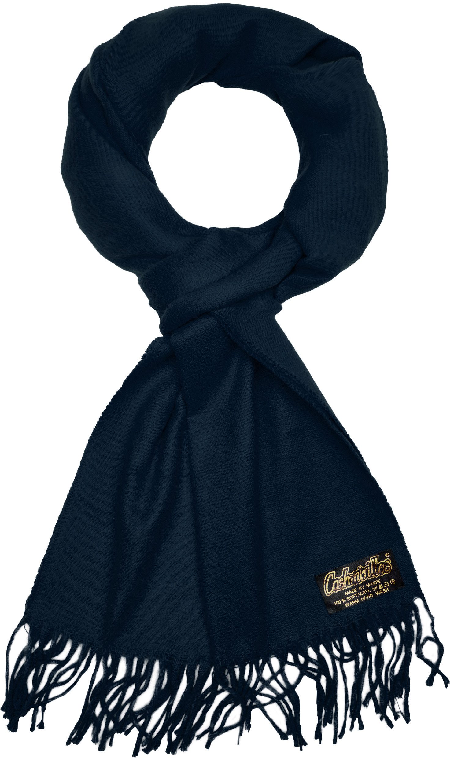 BRUBAKER Schal Cashmirillo Kuschelschal 30/40 x 180 cm Lang Leicht Warm Kuschelig, (Uni-Farben, 1-St. Herbst und Winterschal), Stola Tuch Schal mit Fransen für Damen und Herren