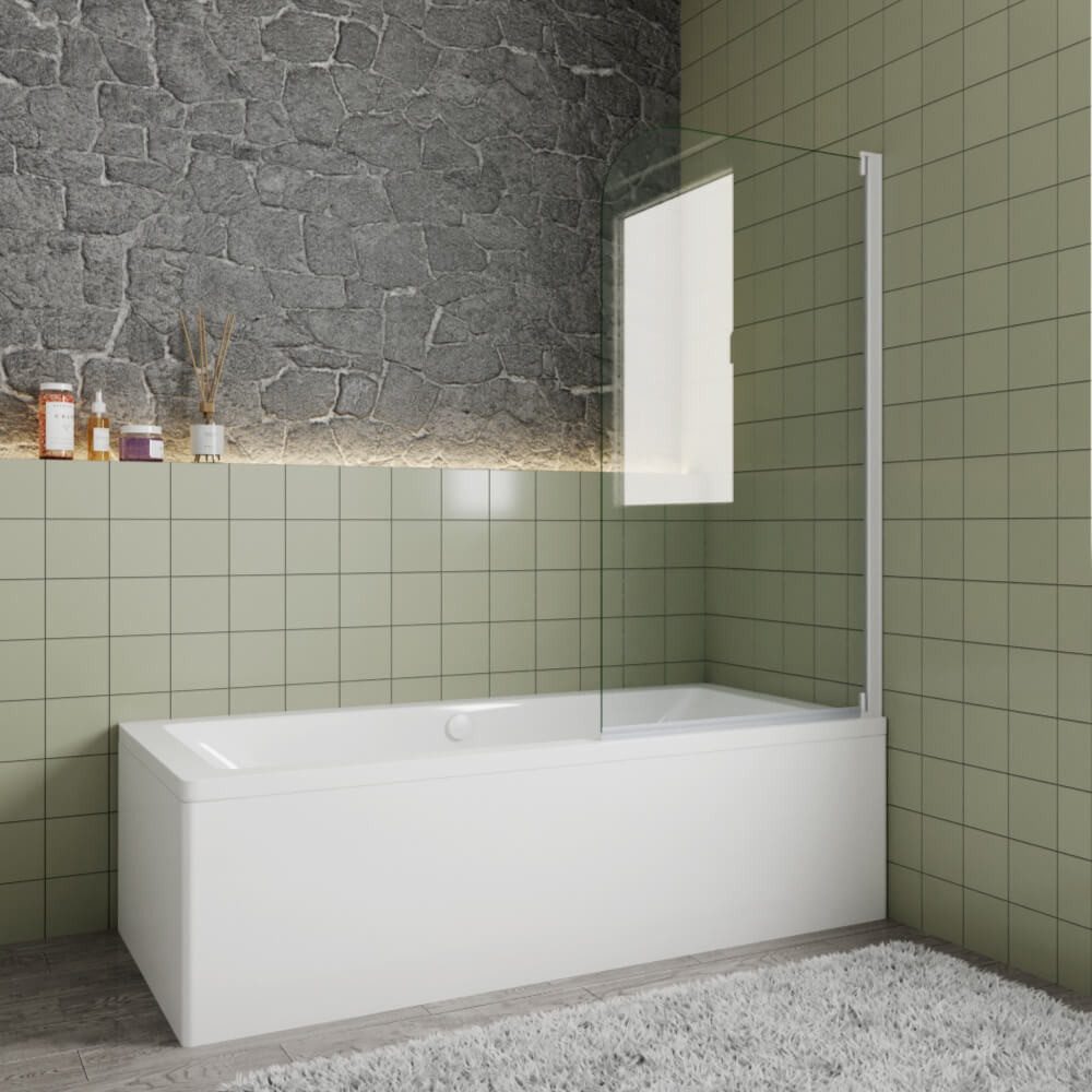 Duschparadies Duschwand 140cm Weiß Einzige Glas günstig online kaufen