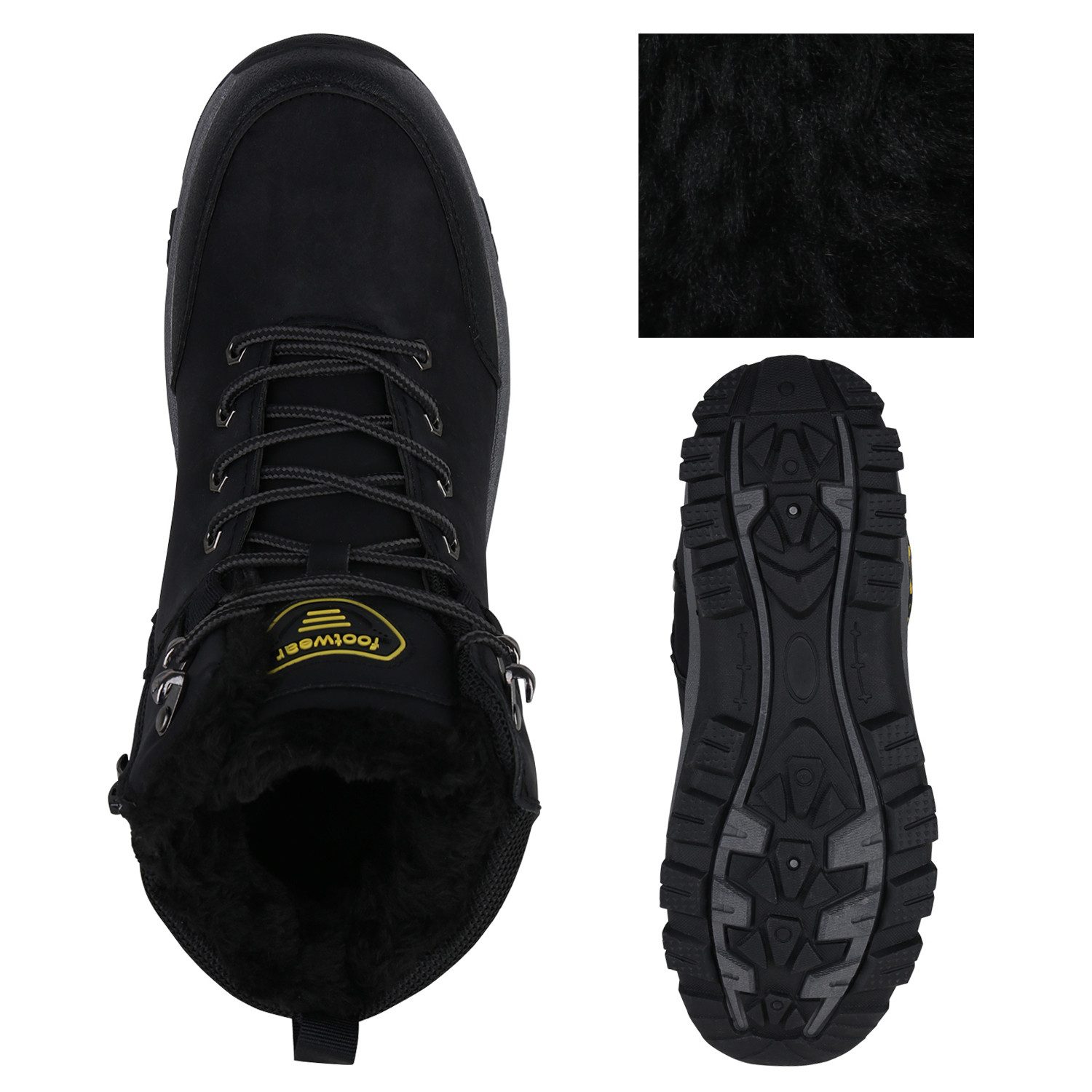 VAN HILL 840854 Outdoorschuh Herren Warm Gefütterte Outdoor Boots Bequeme Profil-Sohle