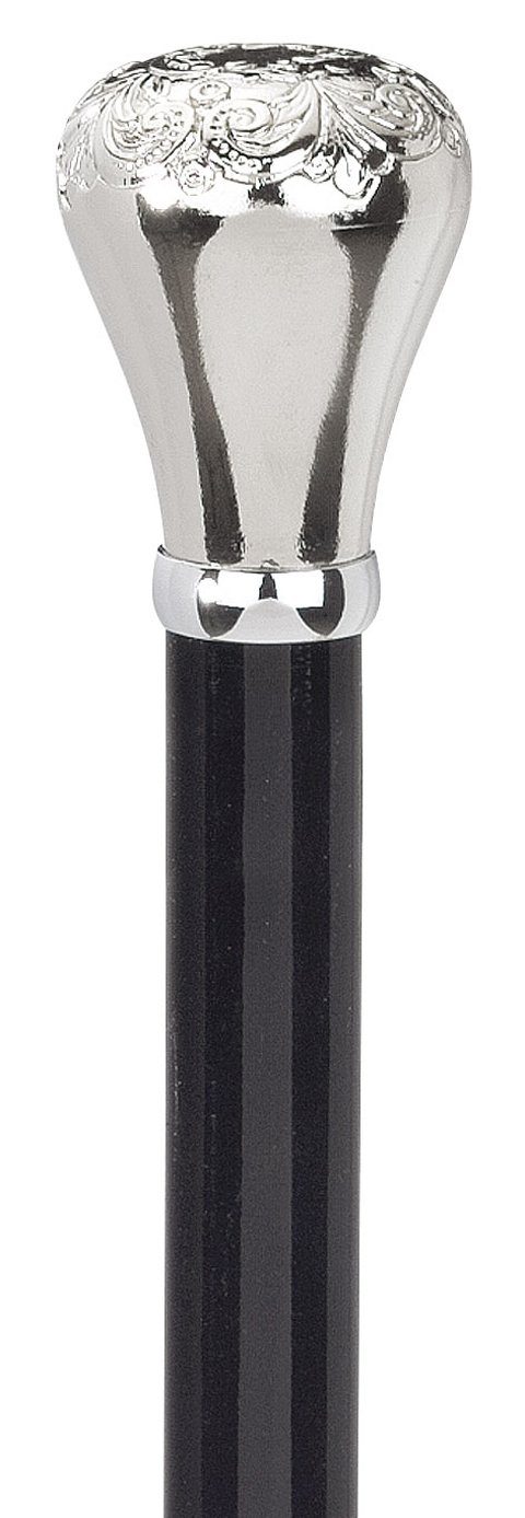 Stockshop Gehstock Gehstock Frackstock PALAZZO Knaufgriff ziseliert,verchromt,Buche lacki