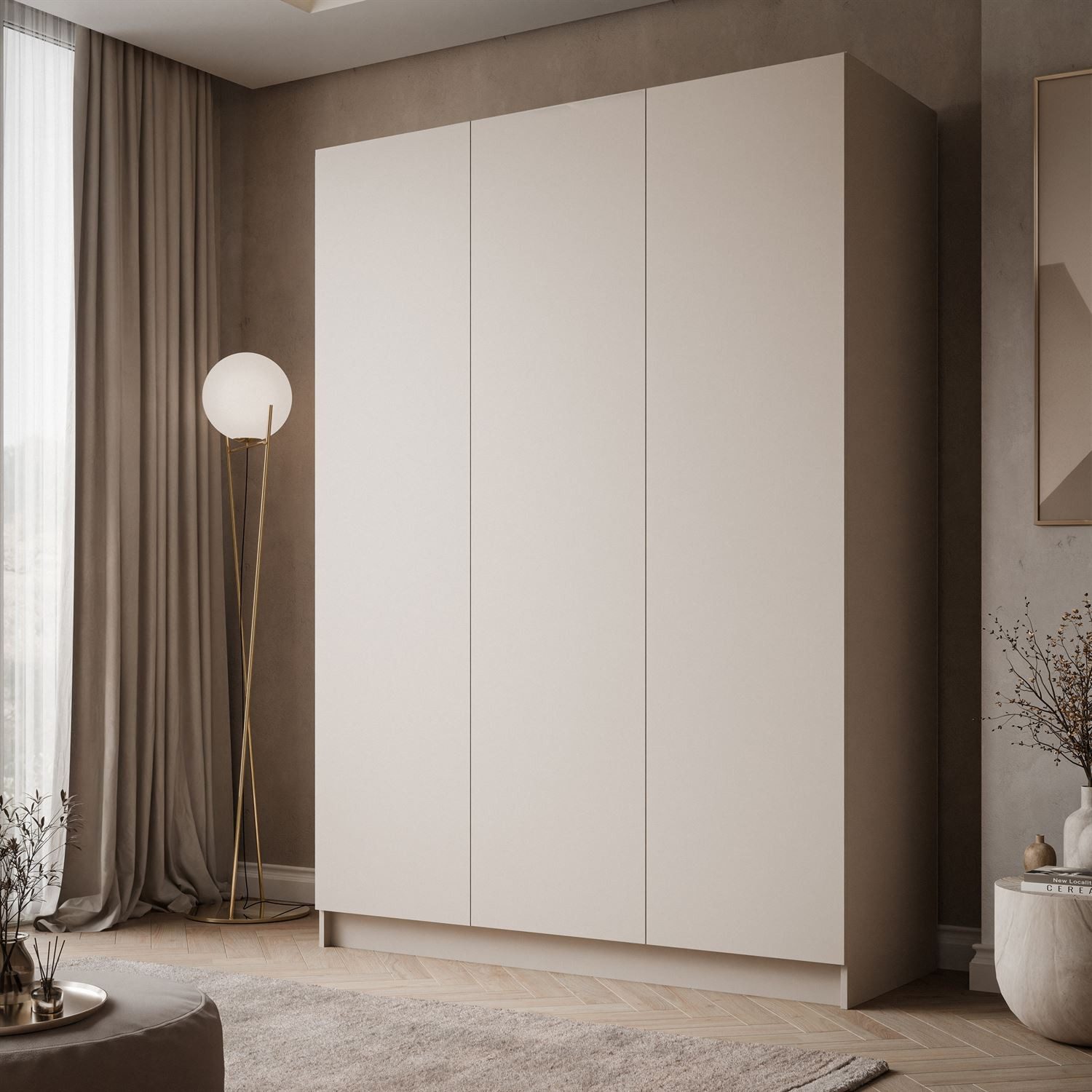 Lookway Kleiderschrank AUREL 3D KASCHMIR Drehtürenschrank mit 3 Türen 150x210x57 cm – Bild 2 von 5