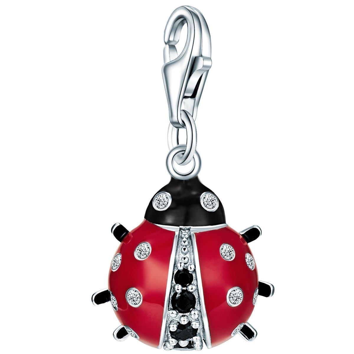 Charm-Einhänger Marienkäfer silber