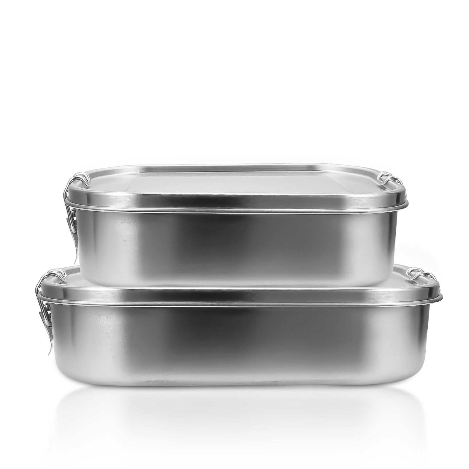 Clanmacy Lunchbox 800-1400ml Brotdose Metall Thermobehälter Lunchbox BPA frei Edelstahl, Fächern (abnehmbar)
