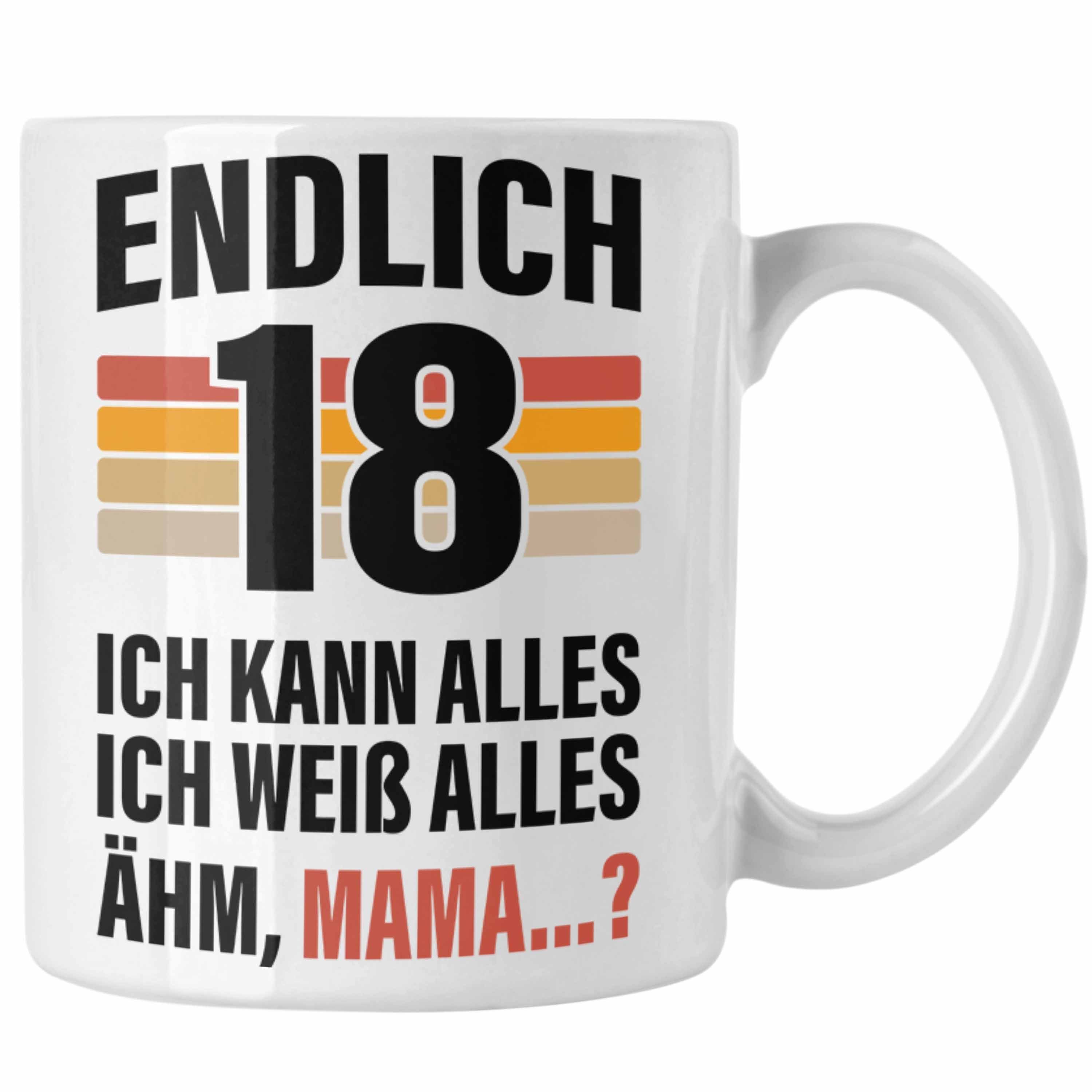 Trendation Tasse Trendation - 18. Geburtstag Junge Mädchen Tasse 18 Jahre alt Sohn Tochter Geschenkidee