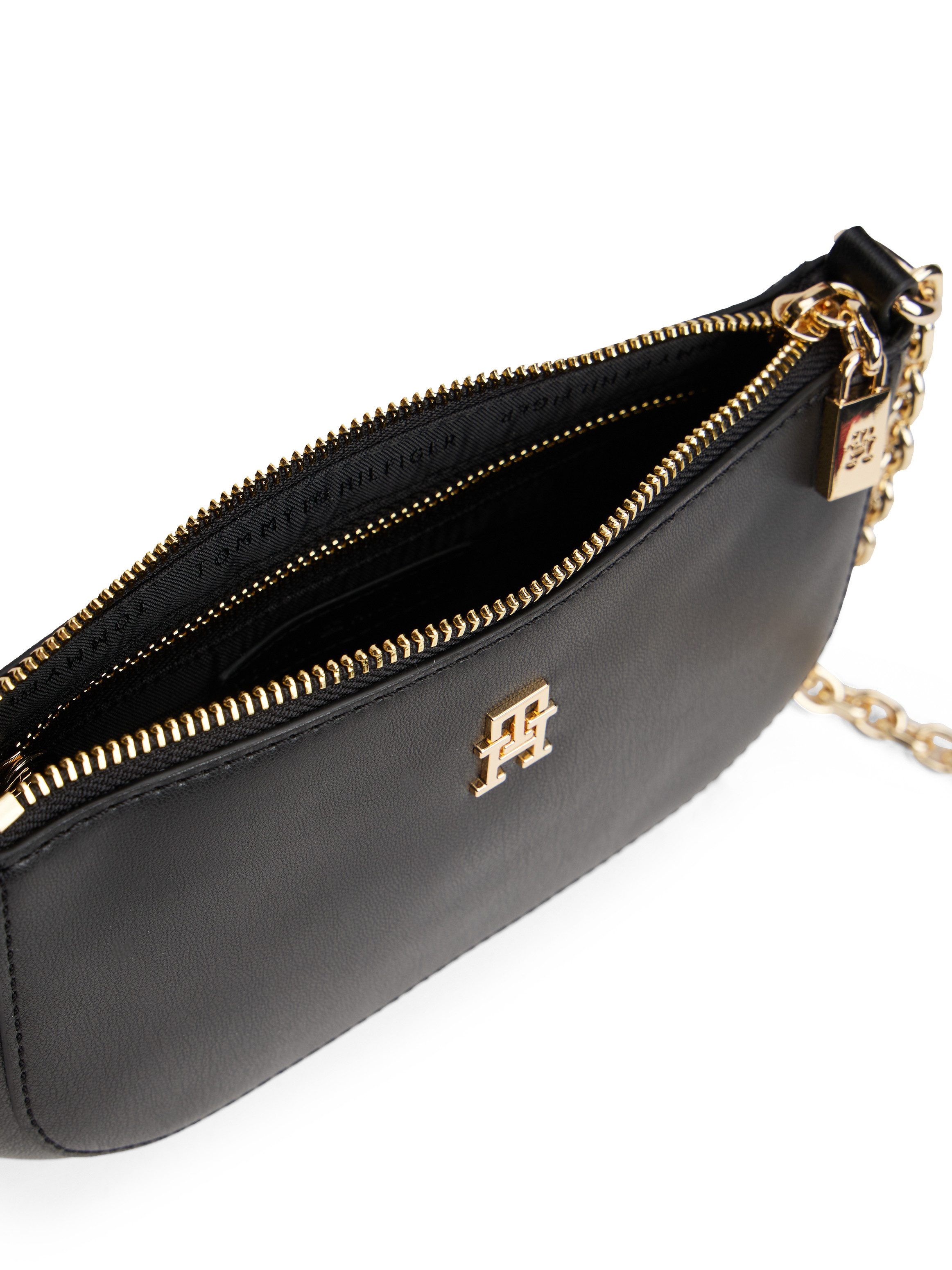 Tommy Hilfiger Umhängetasche TH GLAM MINI CHAIN CROSSOVER, Damen Schultertasche, Abendtasche, Zierkette als Umhängeriemen