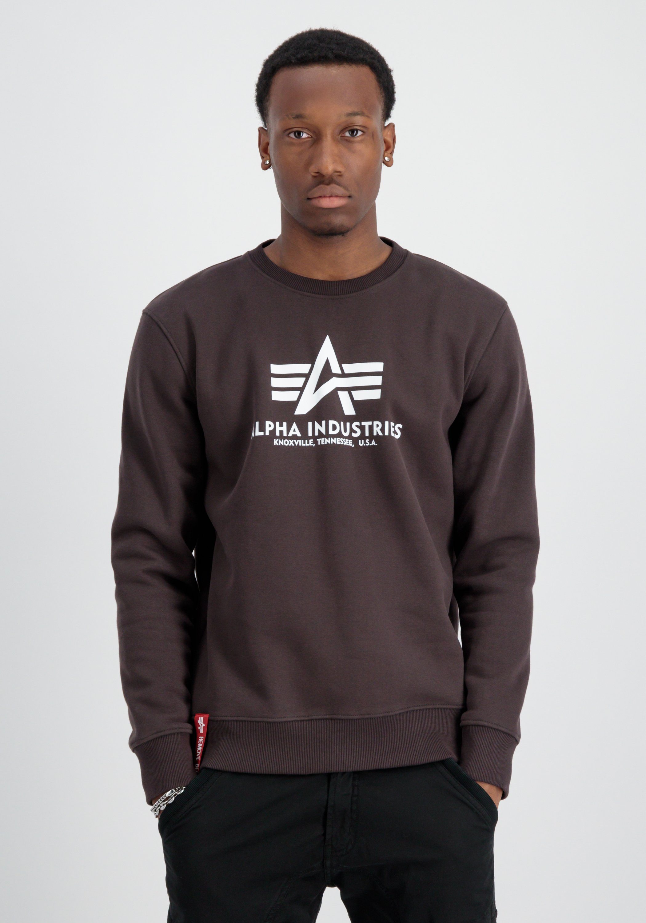 Alpha Industries Sweater Alpha brown hunter Men Sweatshirts Industries - Sweater Basic