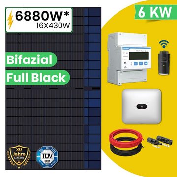 Stegpearl Solaranlage 6880W Photovoltaik Solaranlage Set mit 16x430W Bifaziale Solarmodule, (Komplettset und Huawei SUN2000 6KTL M1 HC Hybrid Wechselrichter)