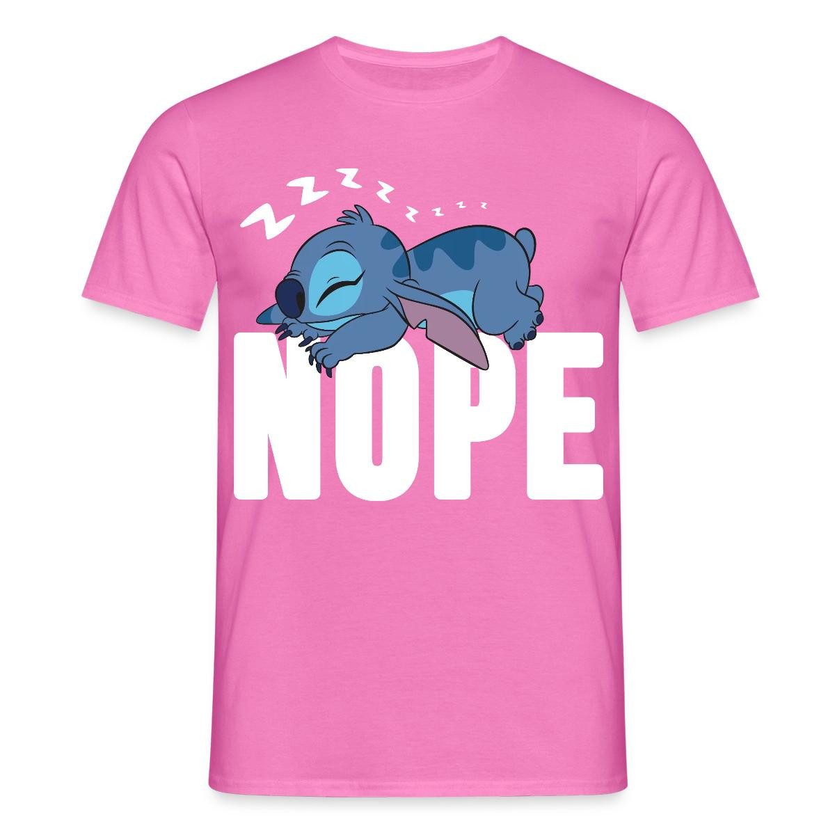 Spreadshirt T-Shirt Lilo & Stitch, Schlafender Stitch Nope Männer T-Shirt (1-tlg)