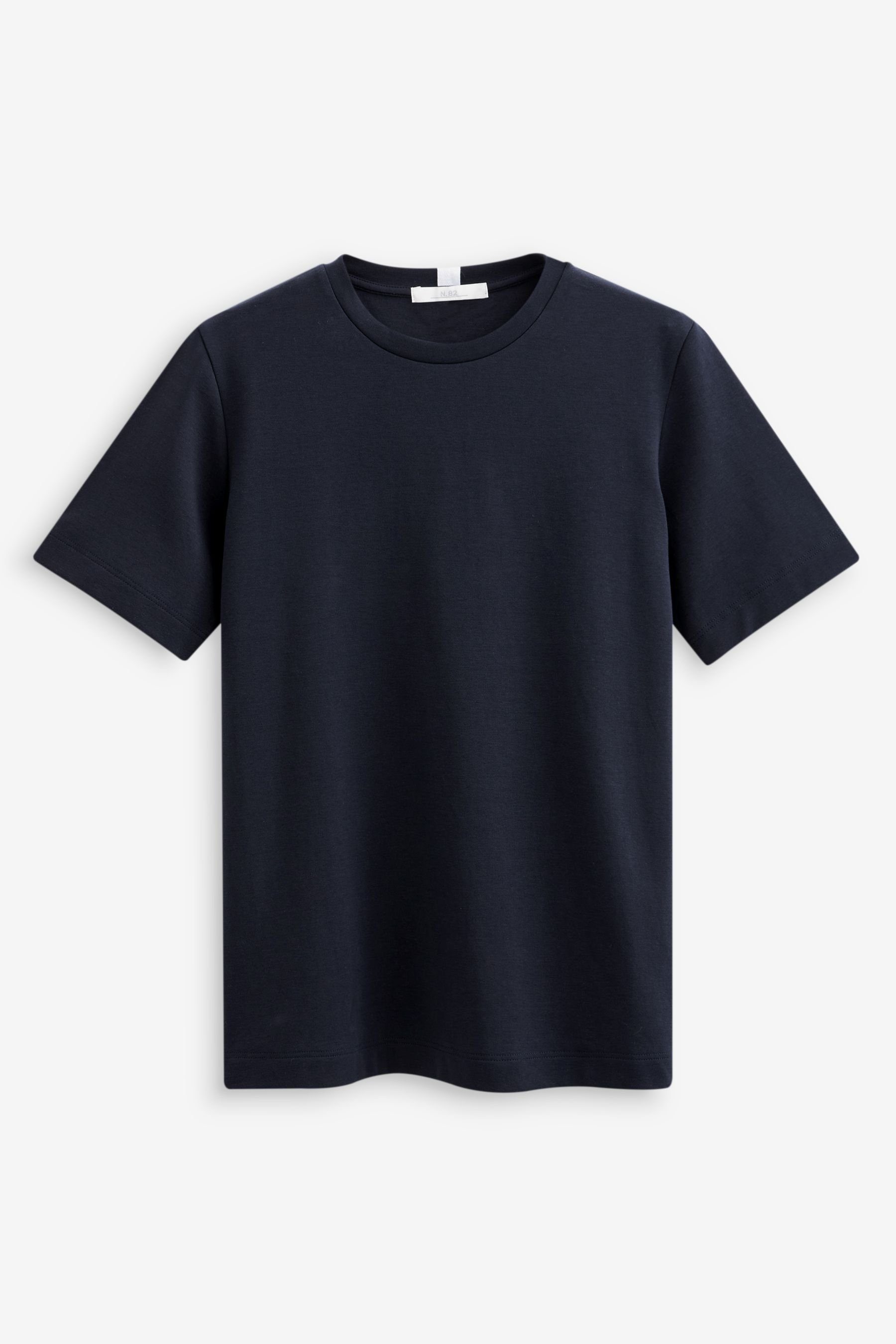 Next T-Shirt Schweres T-Shirt mit Rundhalsausschnitt (1-tlg) Navy Blue