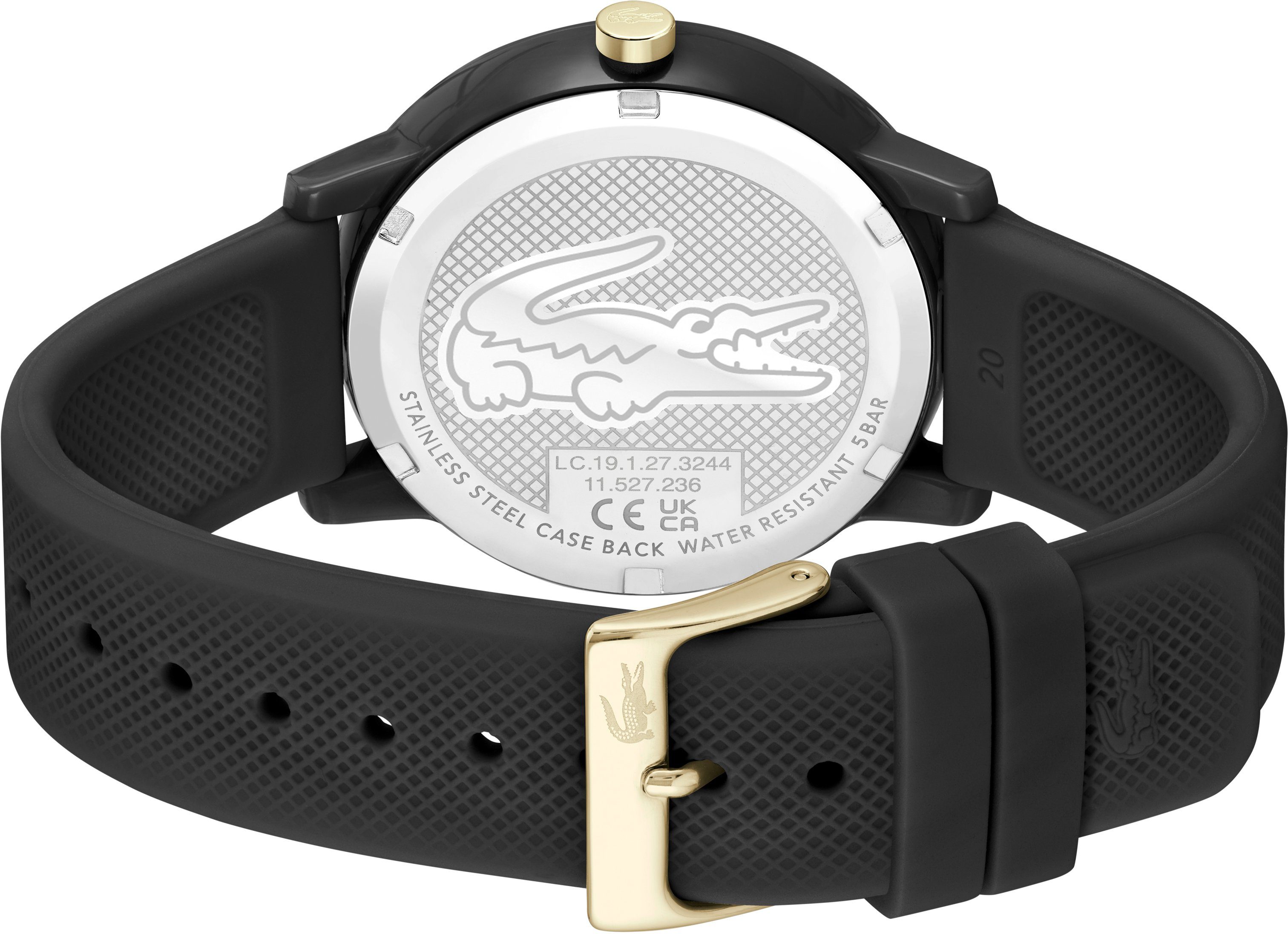 Lacoste Quarzuhr LACOSTE.12.12 2011233, Armbanduhr, Herrenuhr, Mineralglas, Silikonarmband