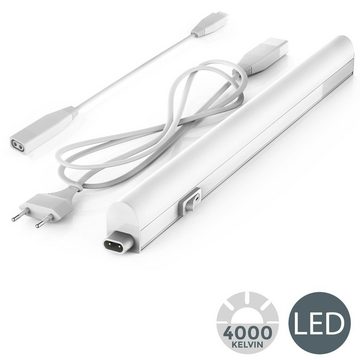 B.K.Licht LED Unterbauleuchte Unterbauleiste 31.3cm 4W 400lm 4.000K - BKL1159, LED fest integriert, Neutralweiß, Küchenlampe erweiterbar durch Stecksystem