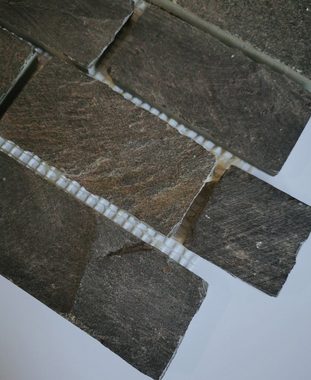 Mosani Mosaikfliesen Schiefer Mosaik Fliese Naturstein Brick anthrazit Black Jack Küche
