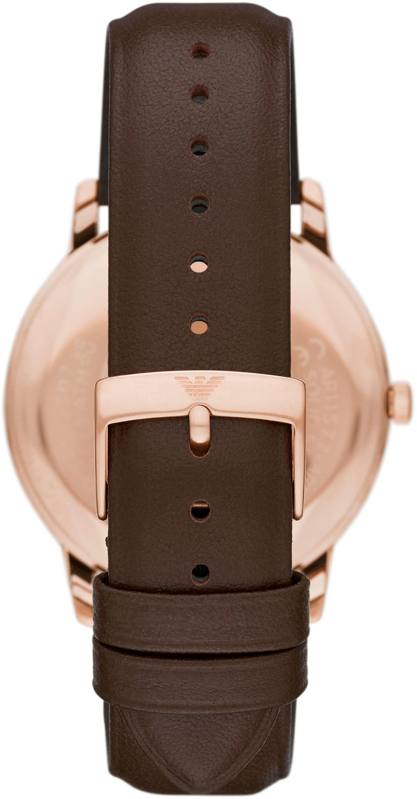 Emporio Armani Quarzuhr AR11572, Armbanduhr, Herrenuhr, Datum, analog, Lederarmband