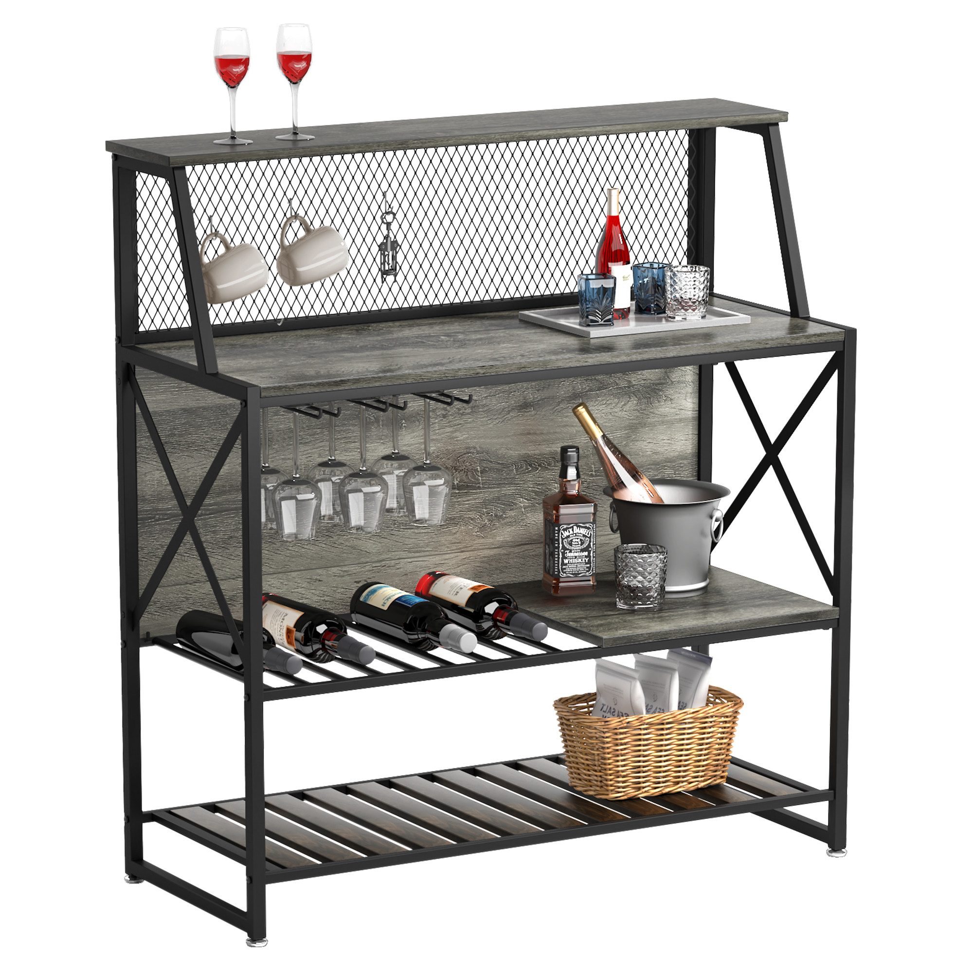 Bestier Küchenregal Weinregal Stehend, Standregal, Küchenregal günstig online kaufen