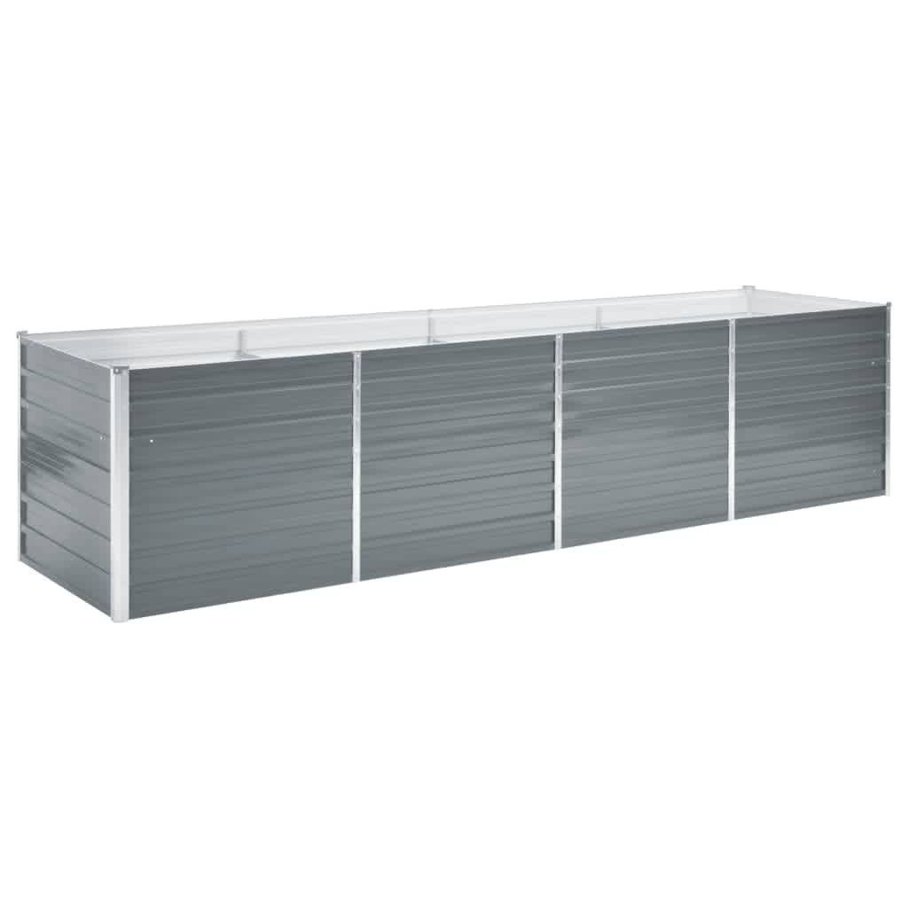 vidaXL Hochbeet, Garten-Hochbeet Verzinkter Stahl 320x80x77 cm Grau