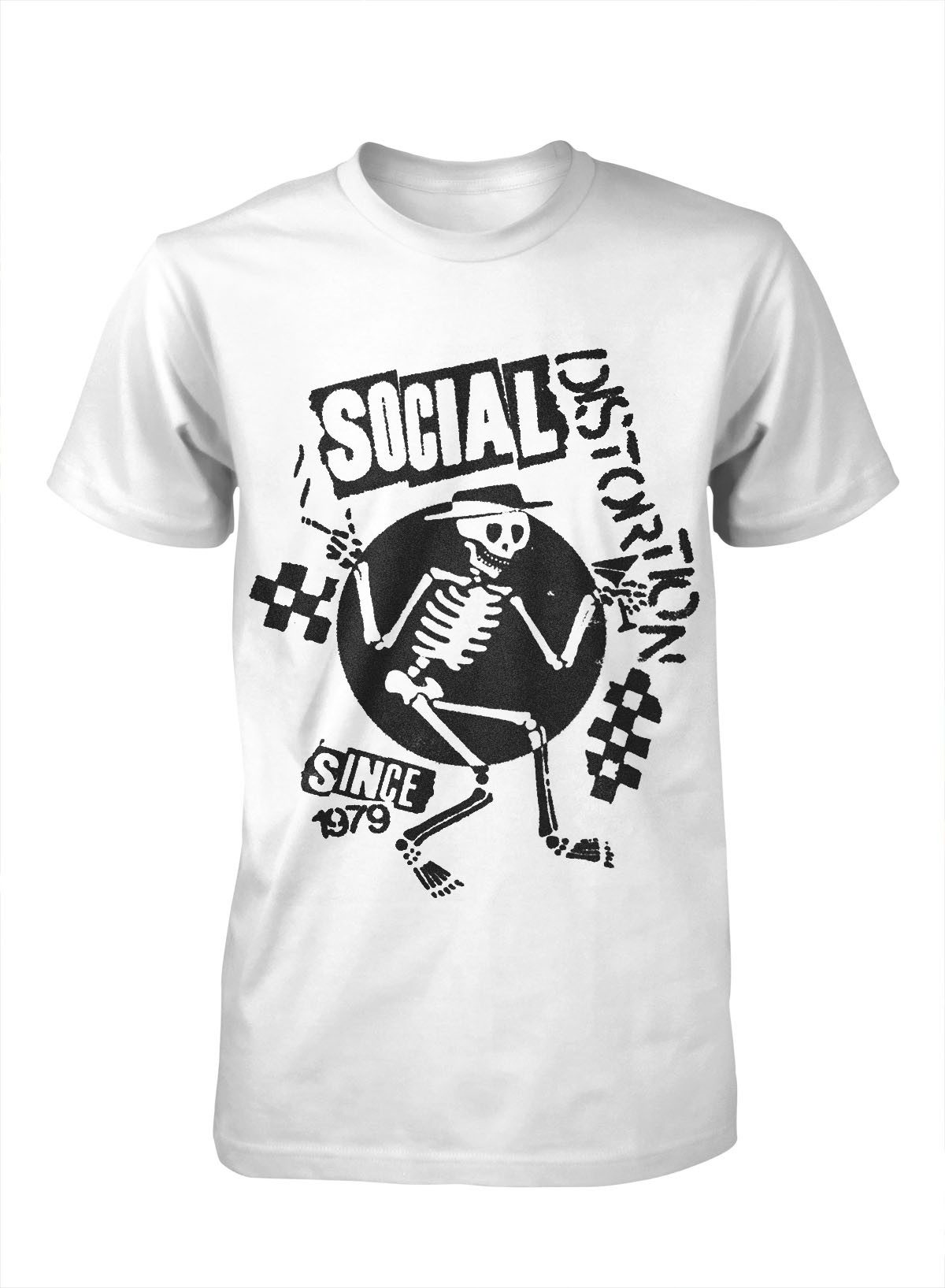 Social Distortion T-Shirt Speakeasy Checkerboard White