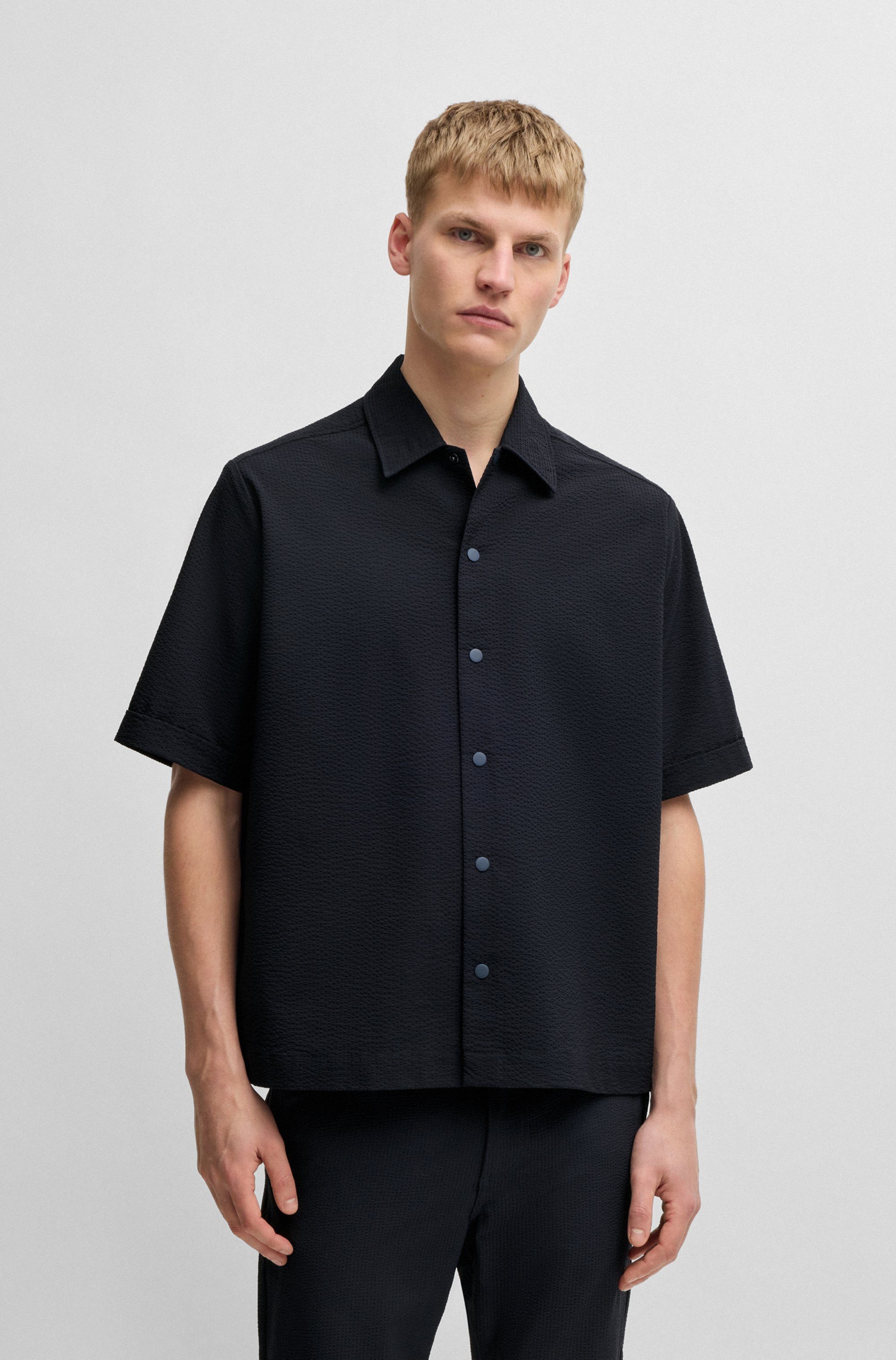 BOSS ORANGE Kurzarmhemd Lapoully mit leichter Struktur günstig online kaufen