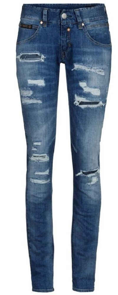 Herrlicher Slim-fit-Jeans 5705-OD100 Touch Slim Jeans aus Bio-Baumwolle, Destroyed