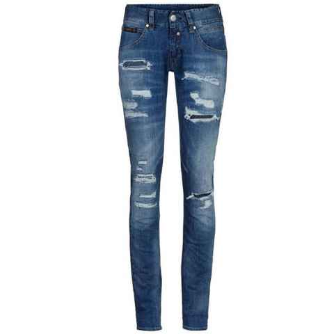 Herrlicher Slim-fit-Jeans 5705-OD100 Touch Slim Jeans aus Bio-Baumwolle, Destroyed