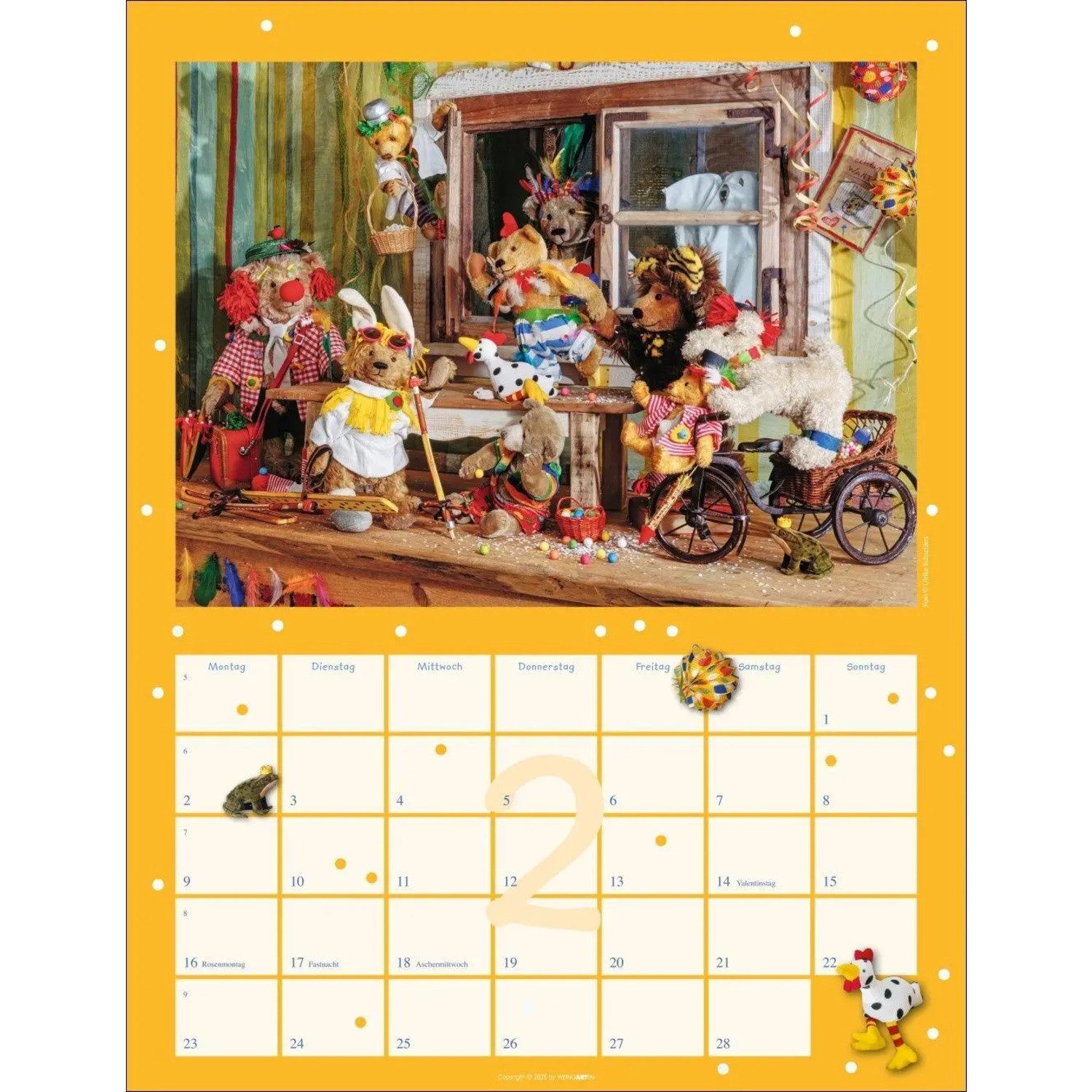 Wandkalender Teddybären Kalender 2026