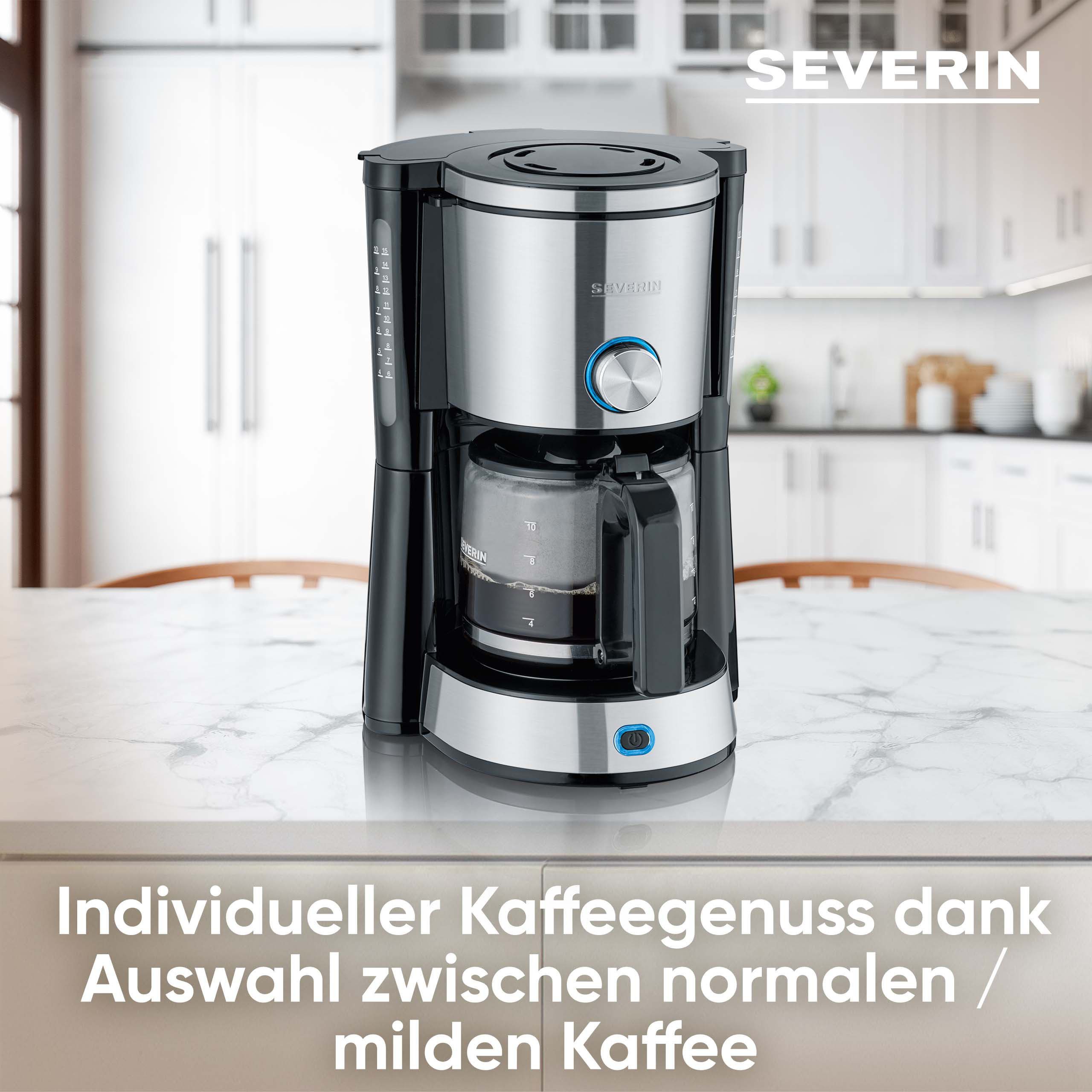 Severin Filterkaffeemaschine KA 4825, 1,25l Kaffeekanne, Papierfilter 1x4