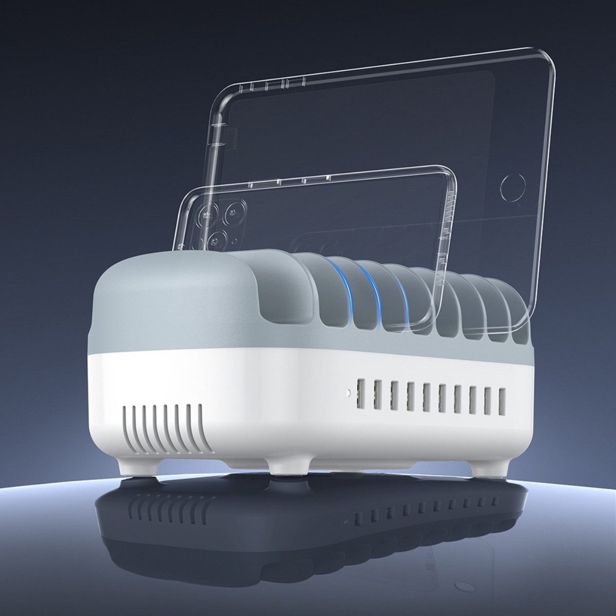 ORICO Smartphone-Dockingstation DUK-10P-V1, 10 USB Ports mit intelligenter Stromverteilung und aktiver Kühlung