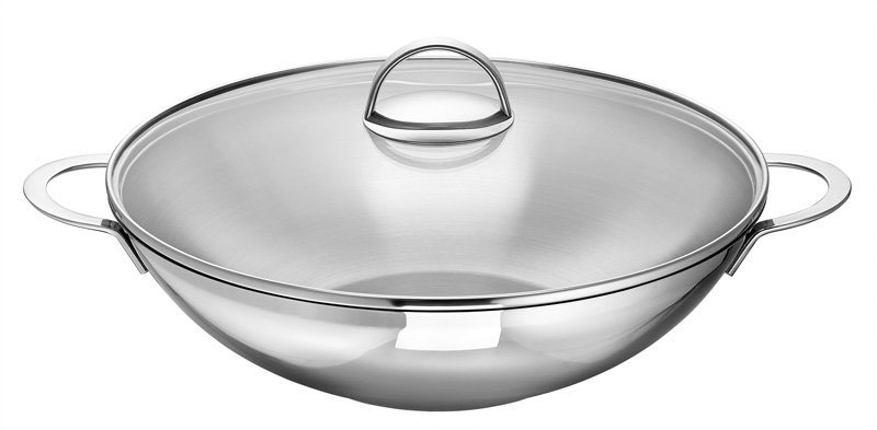 SCHULTE-UFER Wok Wave, Edelstahl 18/10 (1-tlg), Induktion,  Induktionsgeeigneter Aluminium-Kapselboden