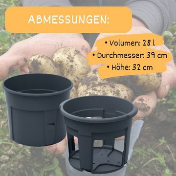 Prosperplast Übertopf Kartoffelanbau Kartoffelerzeuger Übertopf Pflanzkübel 12L 28L, rund, UV-, witterungs- und frostbeständig