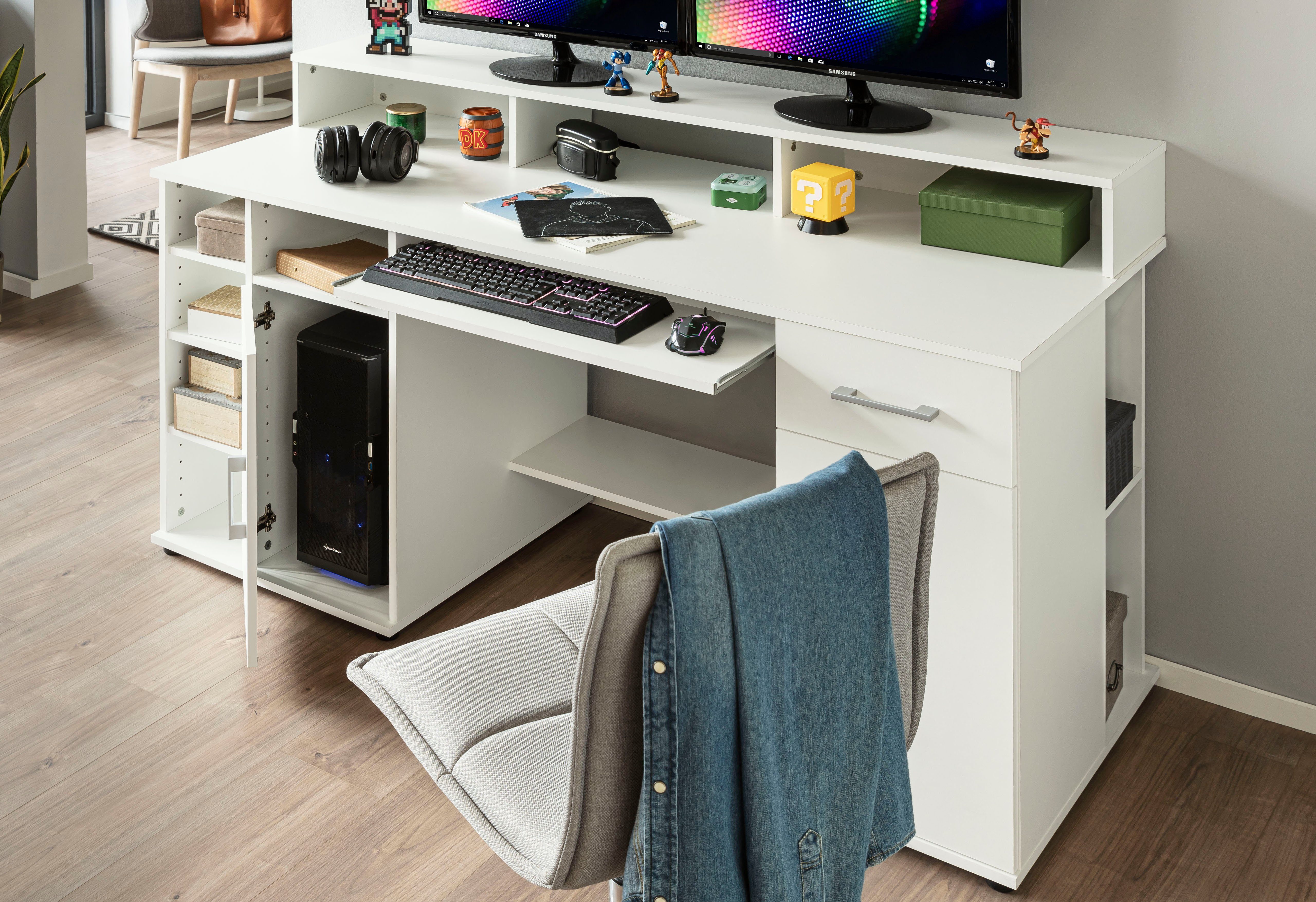VOGL Möbelfabrik Schreibtisch Timra mit Monitoraufsatz, Tastaturauszug & To günstig online kaufen